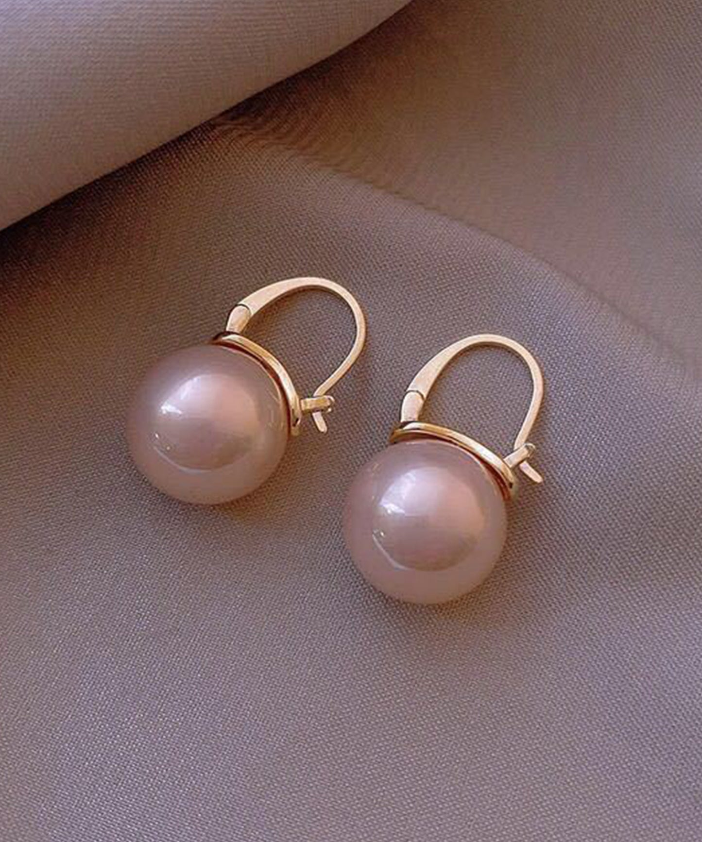 ソリッド パール ゴールド フック ピアス