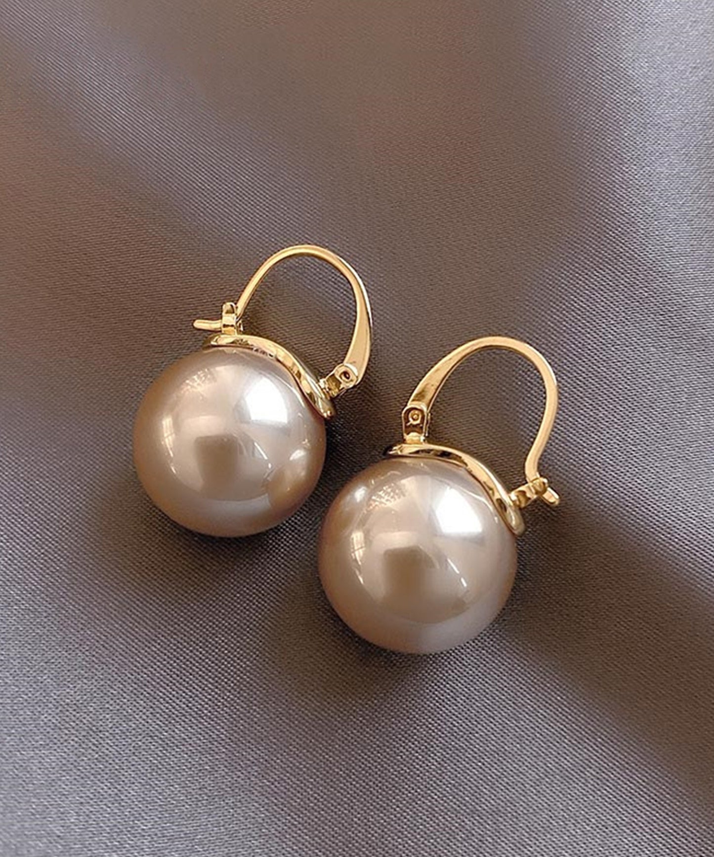 ソリッド パール ゴールド フック ピアス