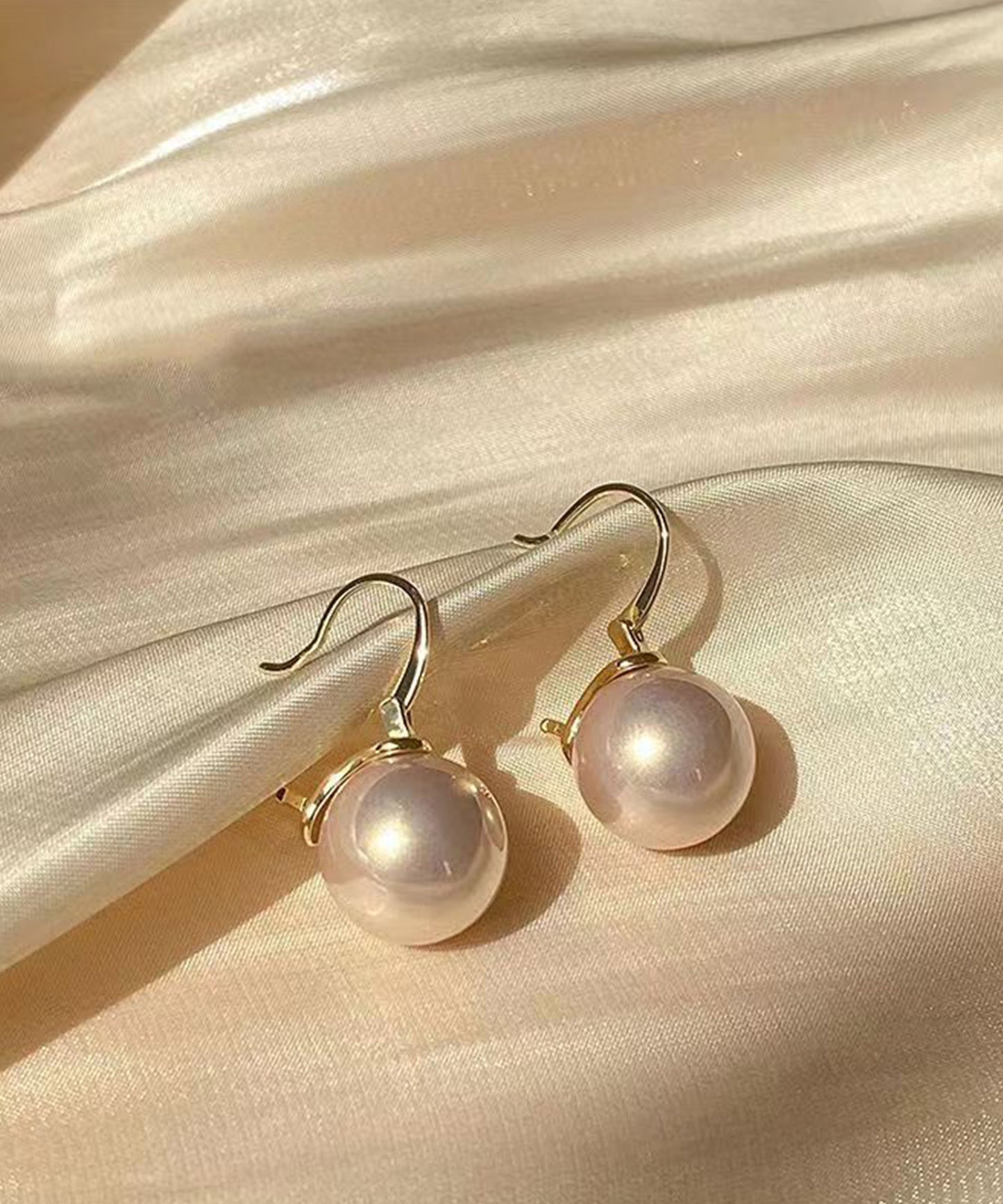 ソリッド パール ゴールド フック ピアス