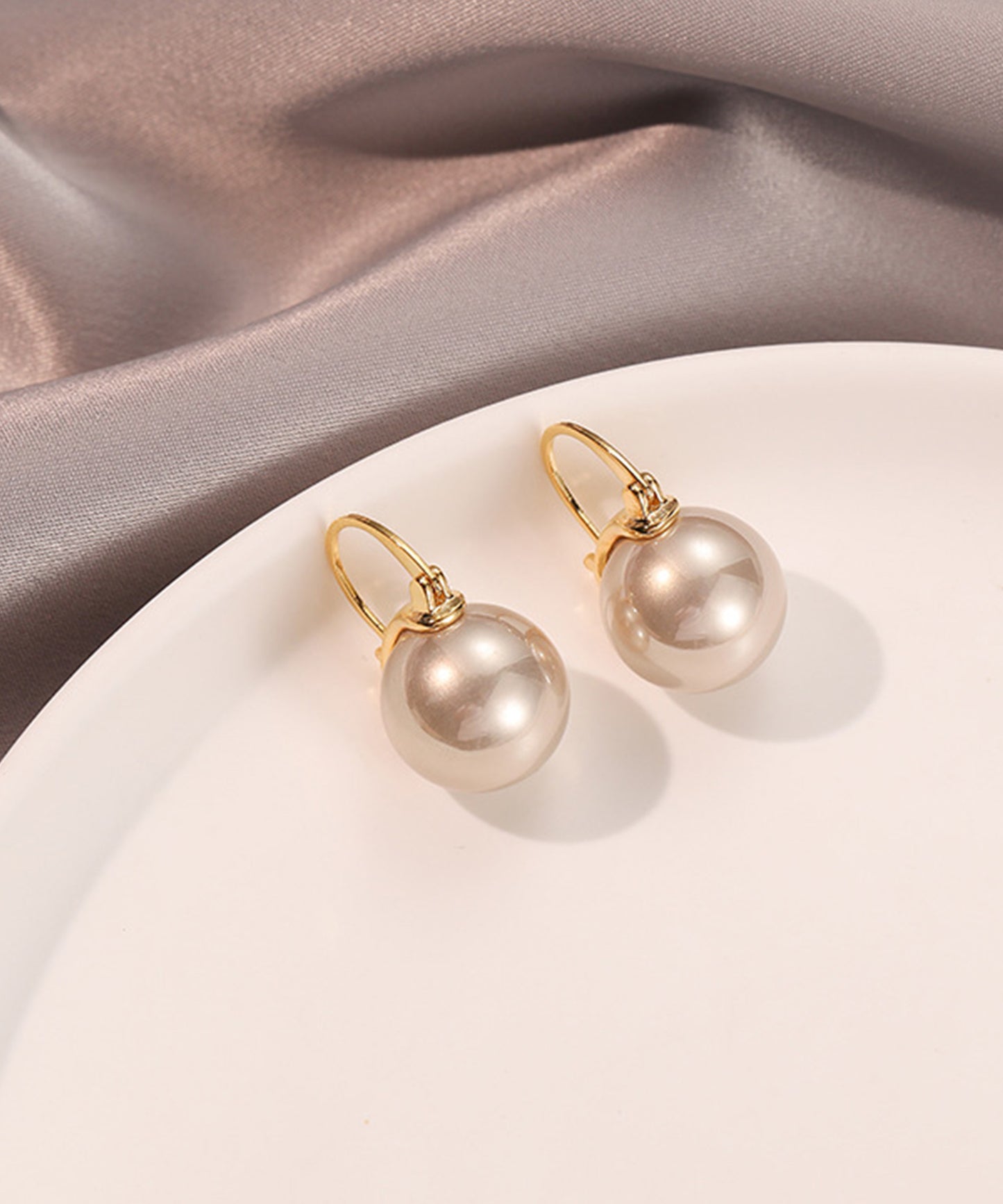 ソリッド パール ゴールド フック ピアス