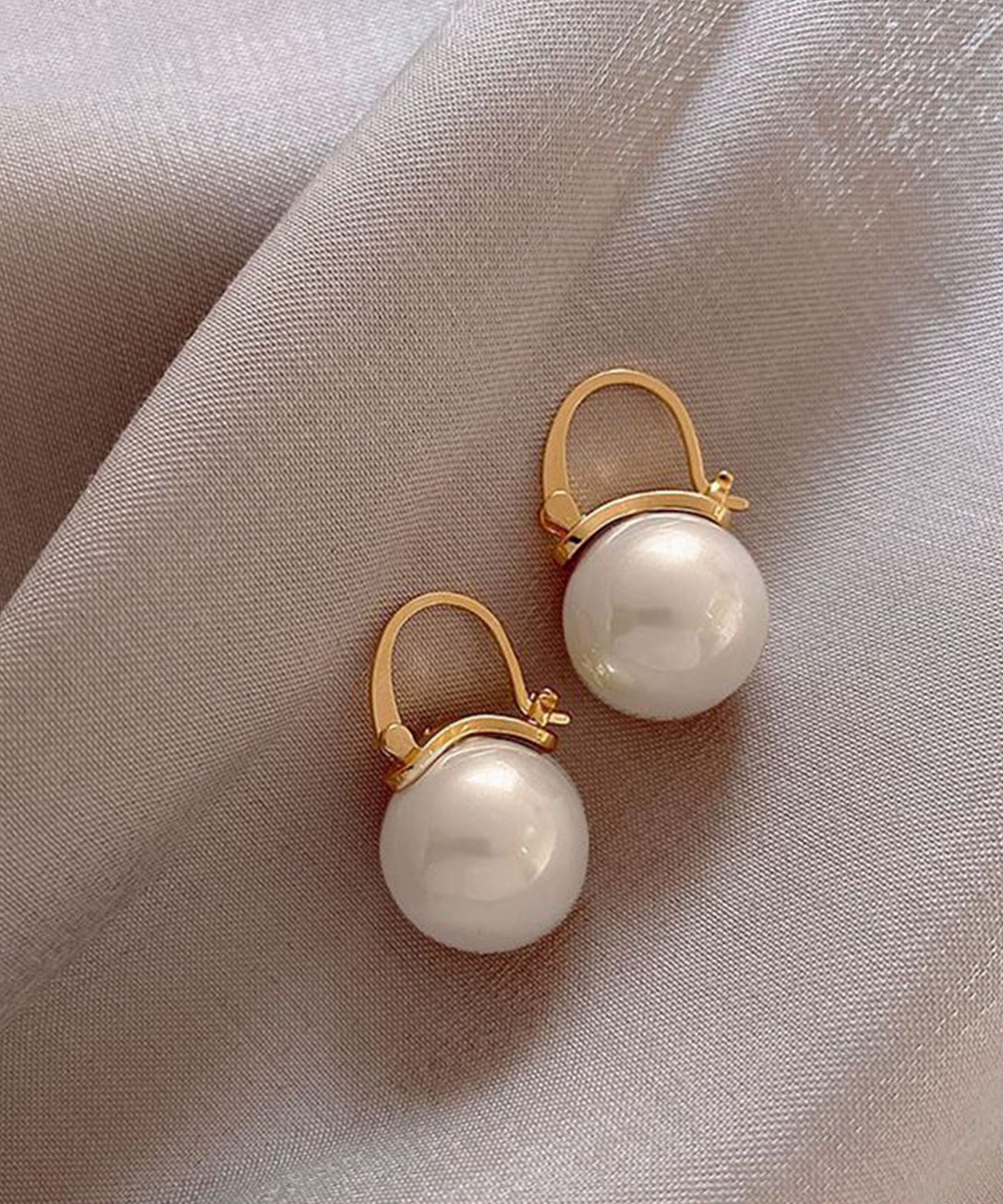 ソリッド パール ゴールド フック ピアス