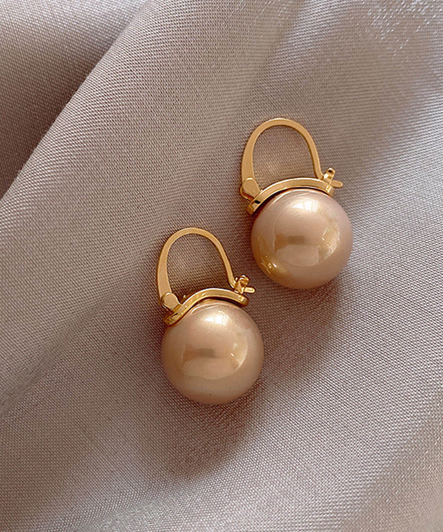 ソリッド パール ゴールド フック ピアス
