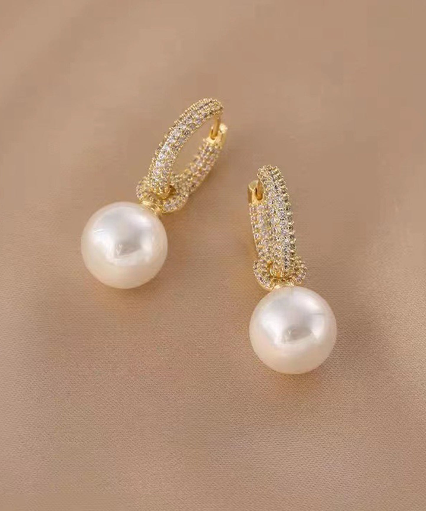 ビジュー リング ソリッド パール スウィング ピアス