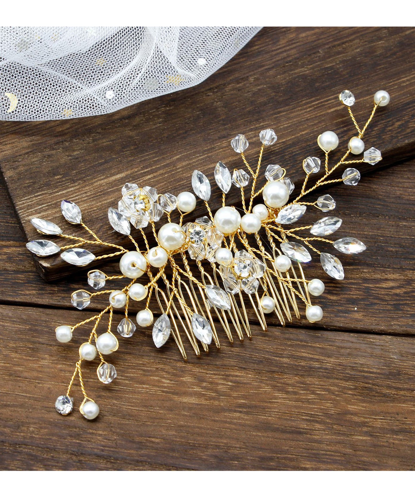 ボタニカルパール×ビジューブーケコーム