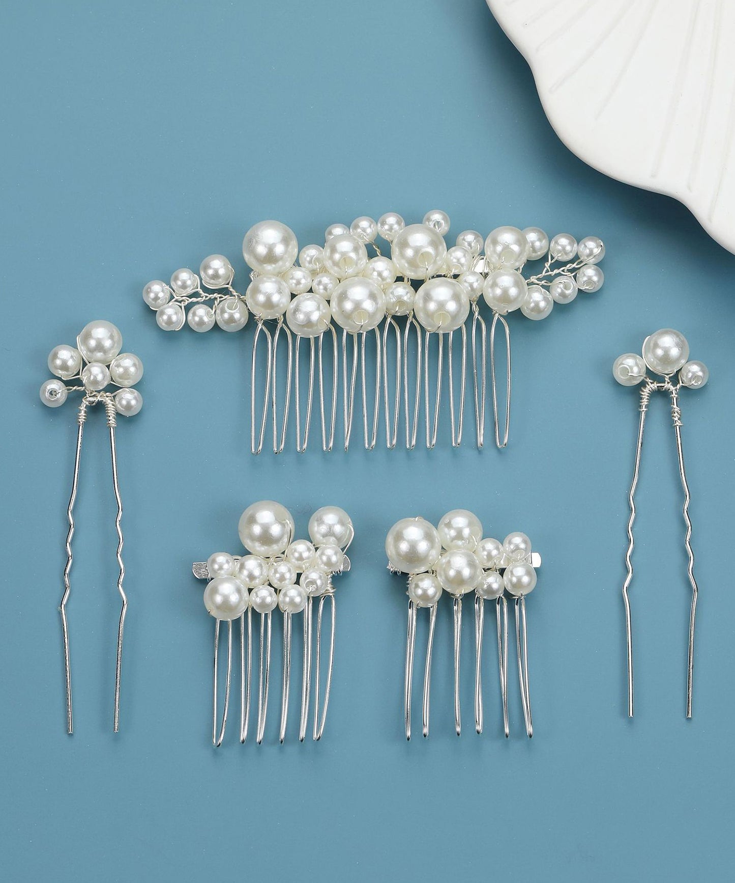 【5本セット】ボタニカル パール ヘアコーム Uピン