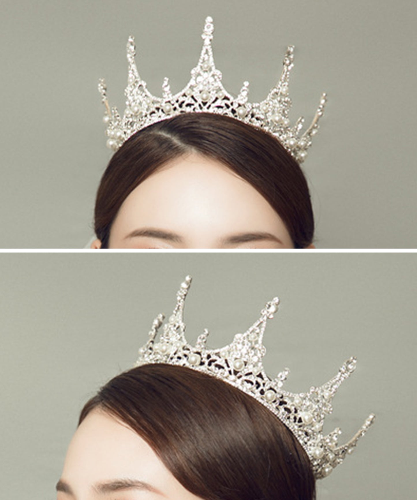 バロック風 ビジュー × 大粒パール クラシカル クラウン