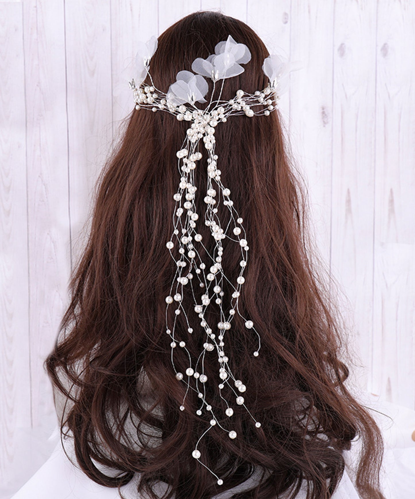 シアー ペタル パール ライン ヘッド ドレス