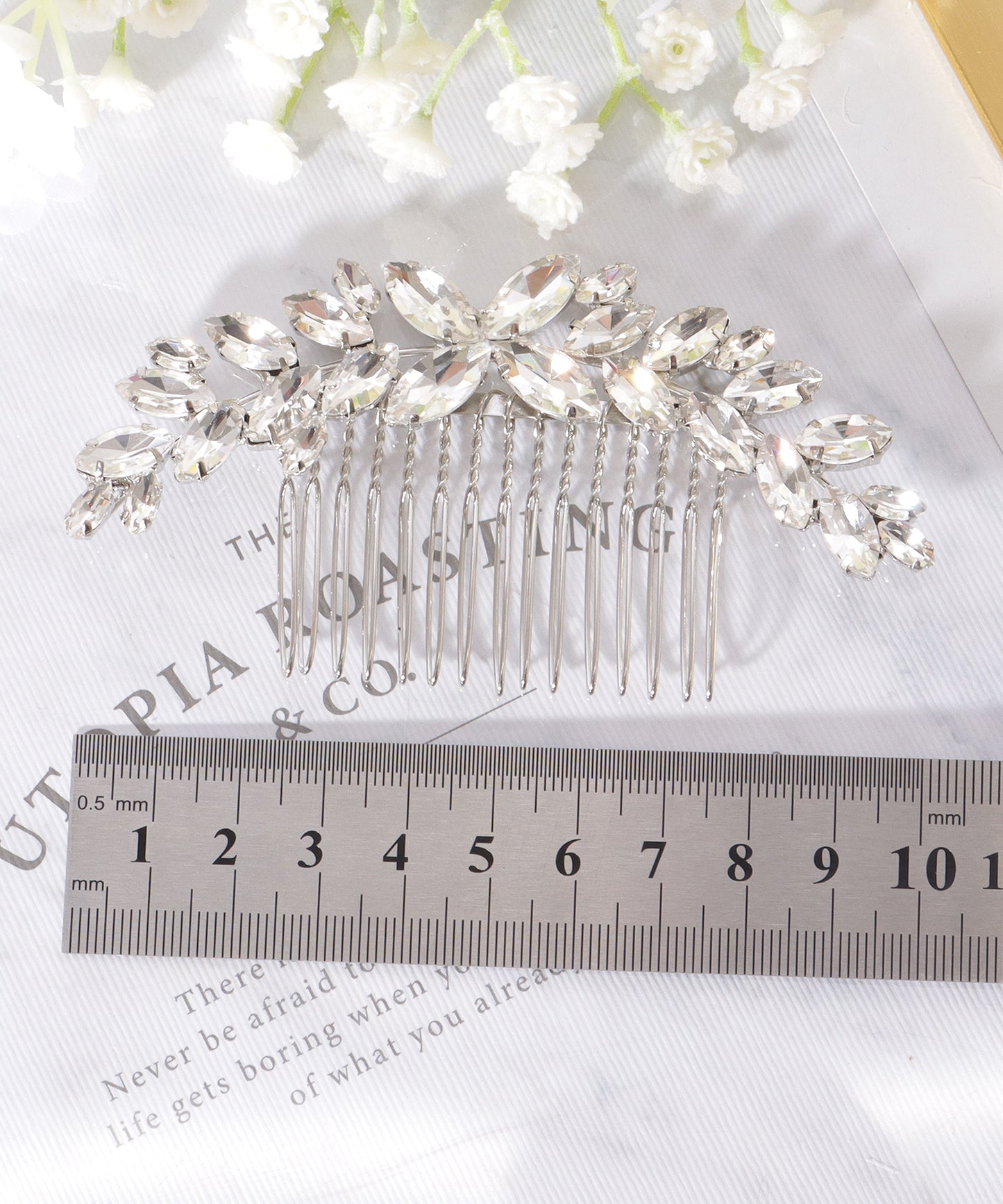 リーフ ライン ビジュー ヘア コーム