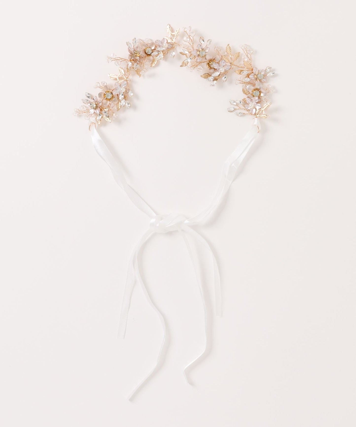 メタリックカラー フラワー ビジュー ボタニカル ヘアバンド