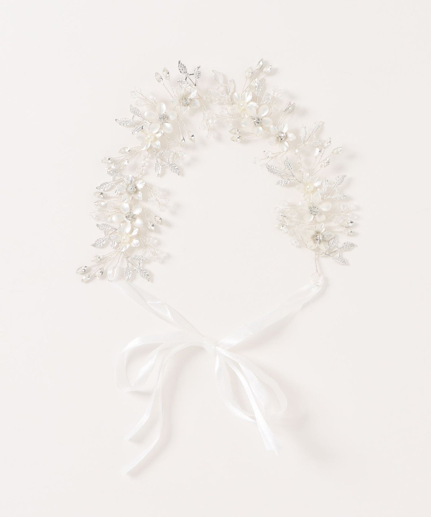 メタリックカラー フラワー ビジュー ボタニカル ヘアバンド