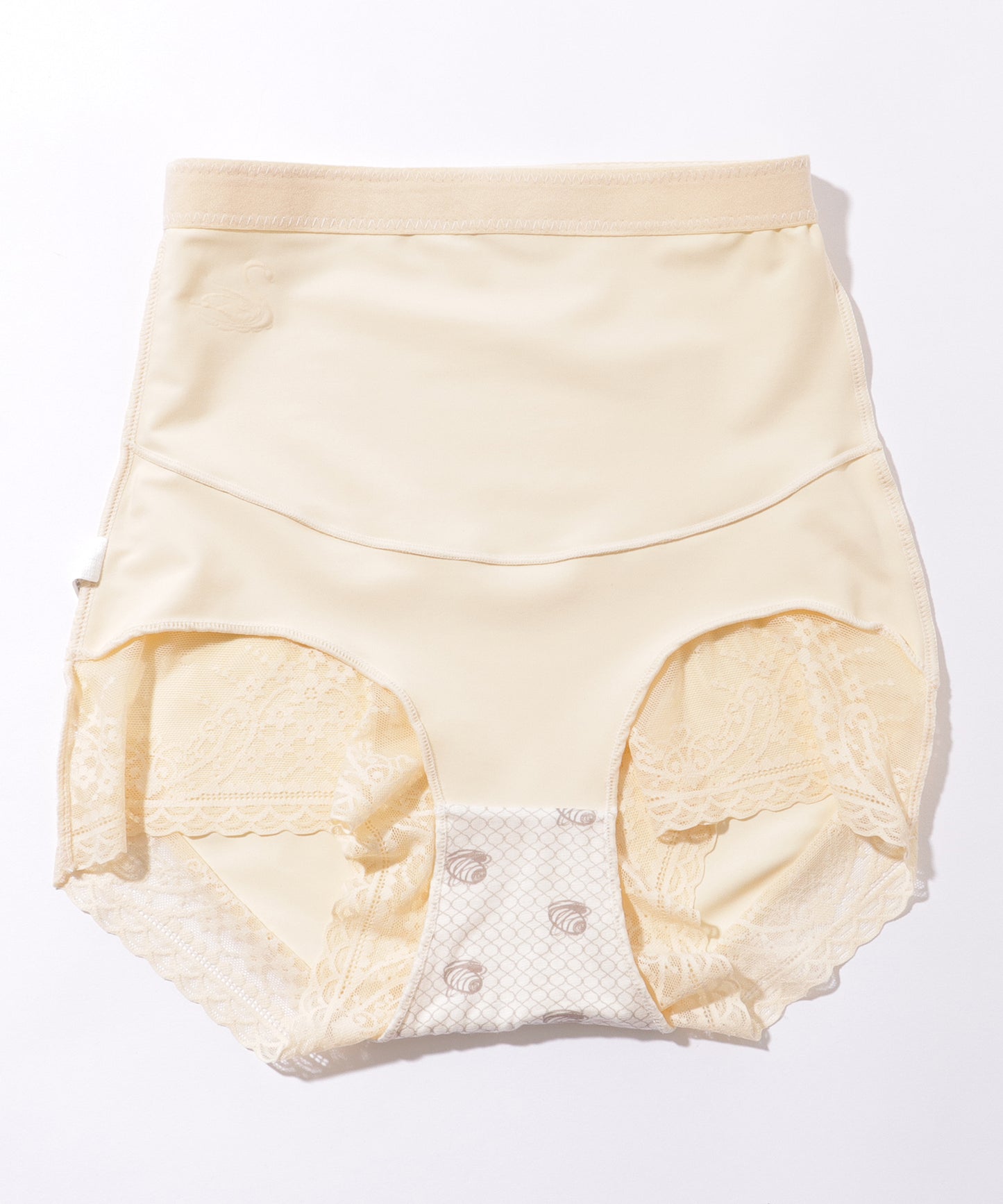 裾スカラップ レース ハイウエスト シェイプアップ ショーツ