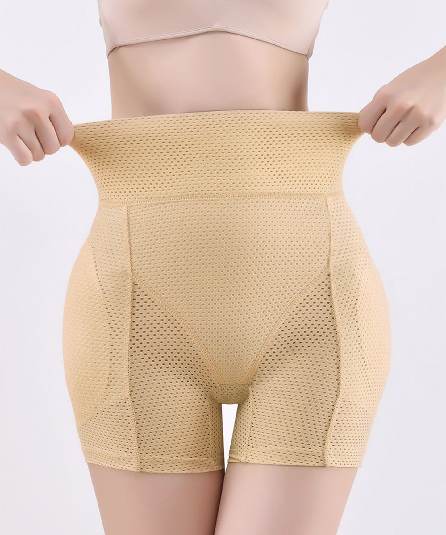 ハイウエスト 美シルエット 立体 ヒップ メッシュ ショーツ