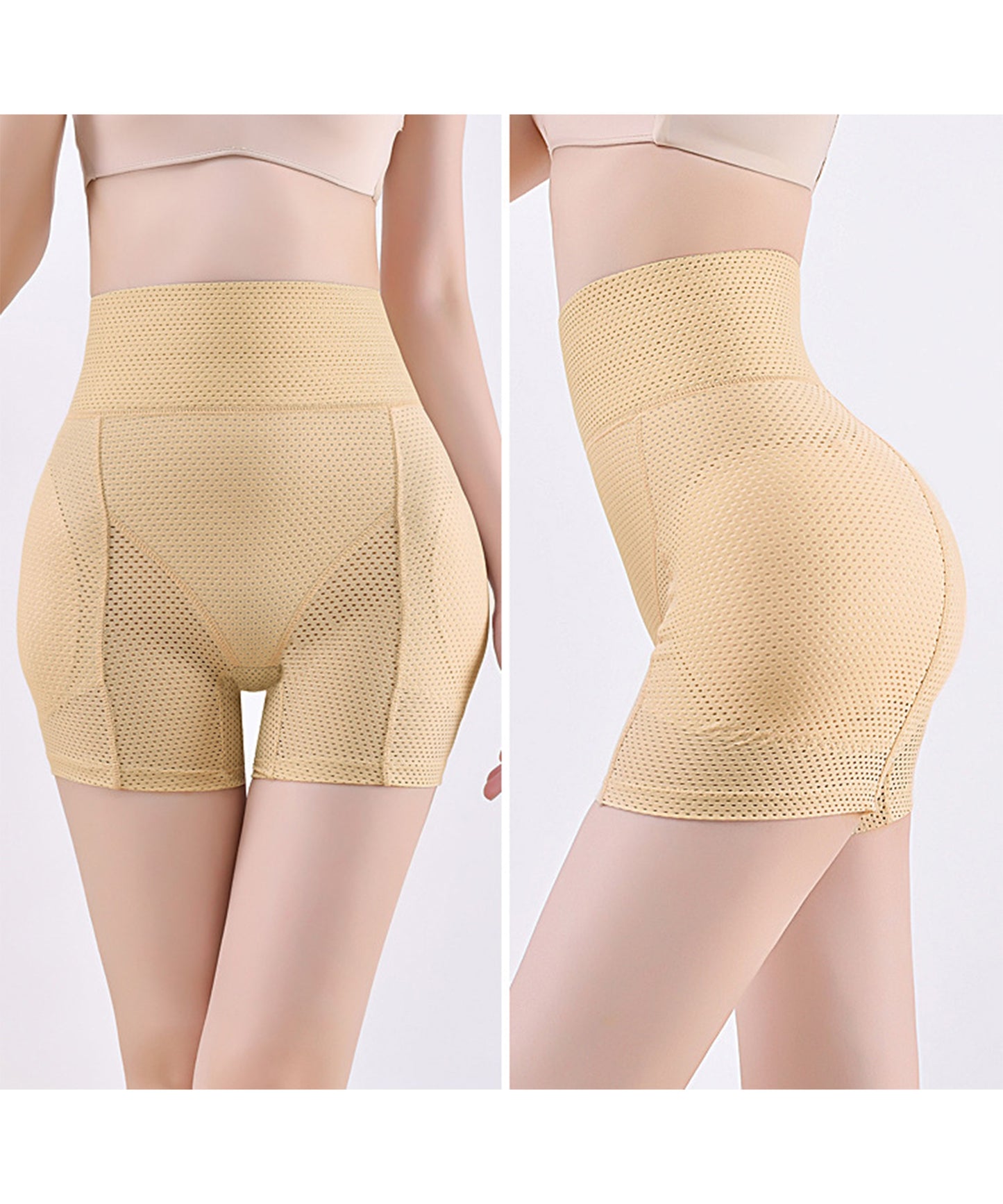 ハイウエスト 美シルエット 立体 ヒップ メッシュ ショーツ