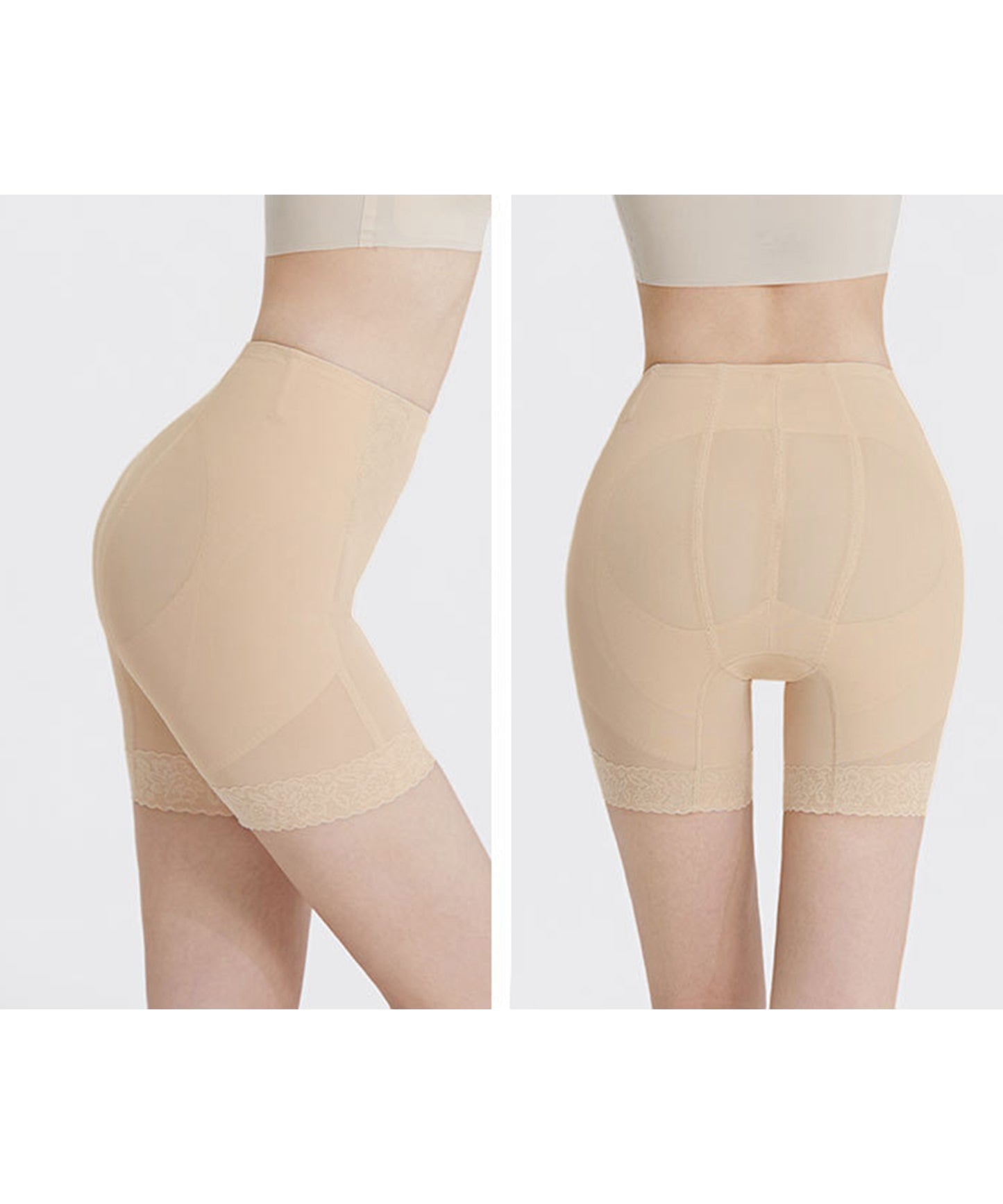 裾レース 高弾力 ハイウエスト シェイプアップ パンツ