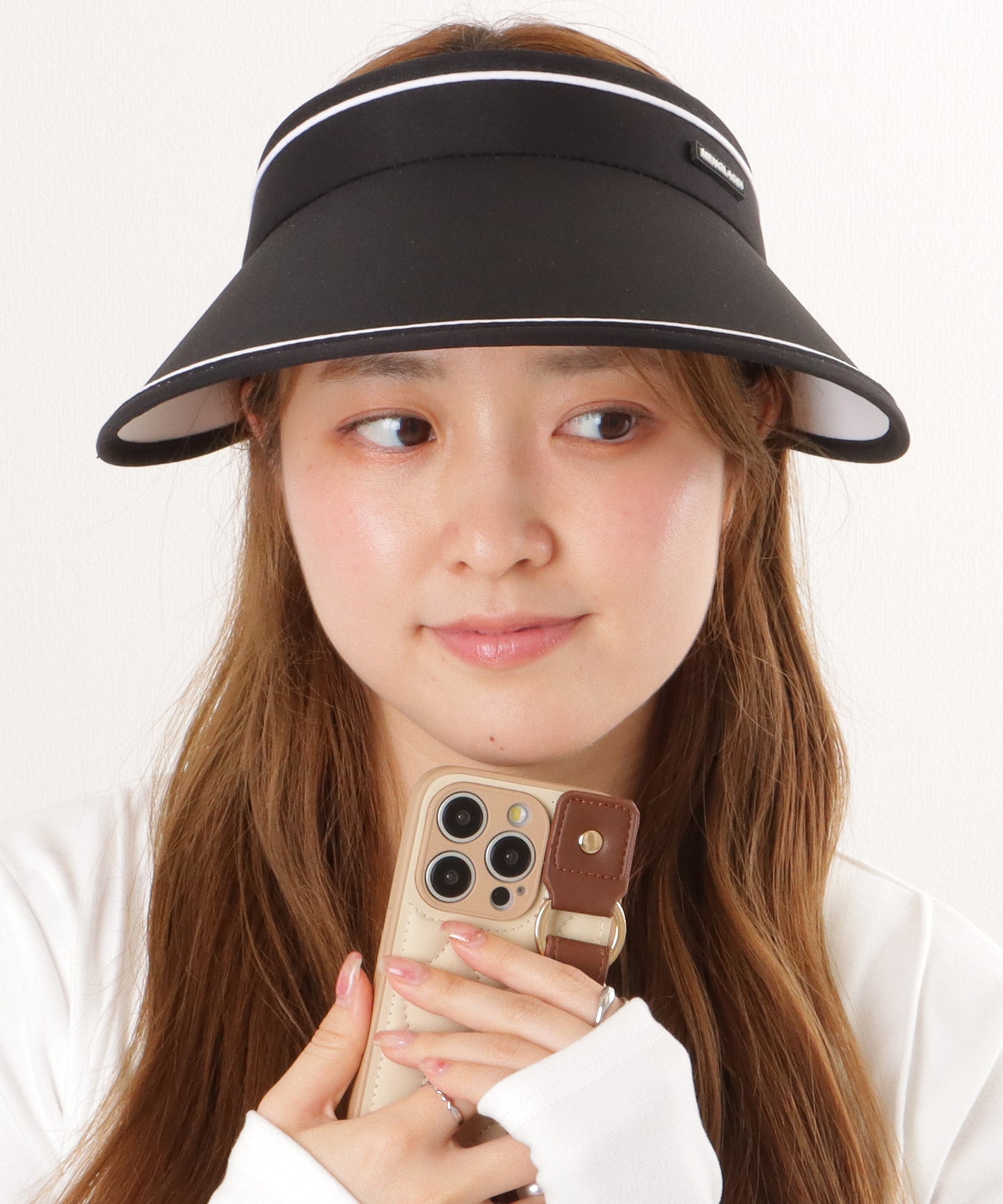 配色ライン コンパクト UVカット ソフト サンバイザー