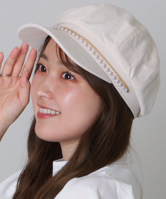 パール チェーン ベーシック キャスケット 帽子