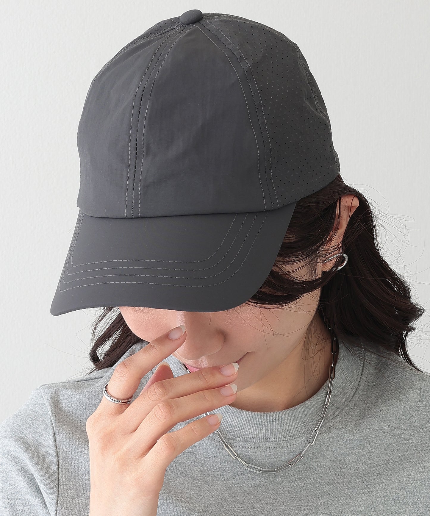 ソリッドカラー サイド メッシュ ベーシック キャップ