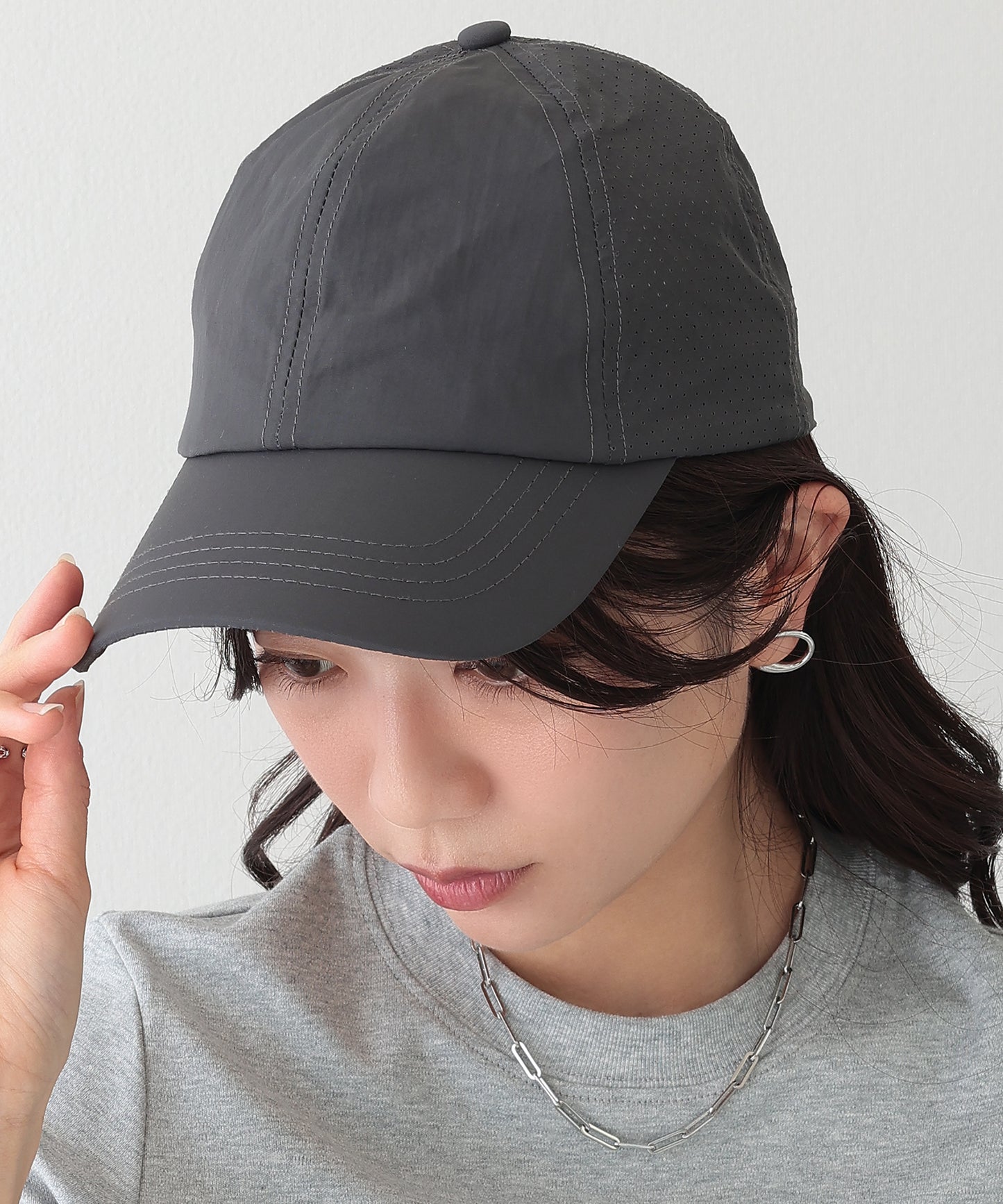 ソリッドカラー サイド メッシュ ベーシック キャップ