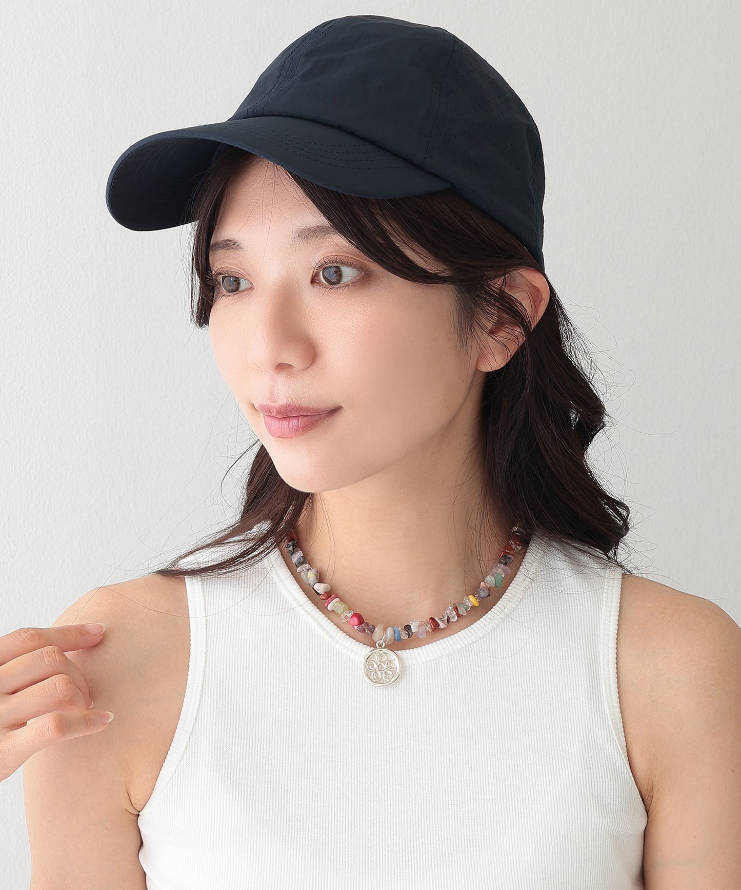 ソリッドカラー サイド メッシュ ベーシック キャップ