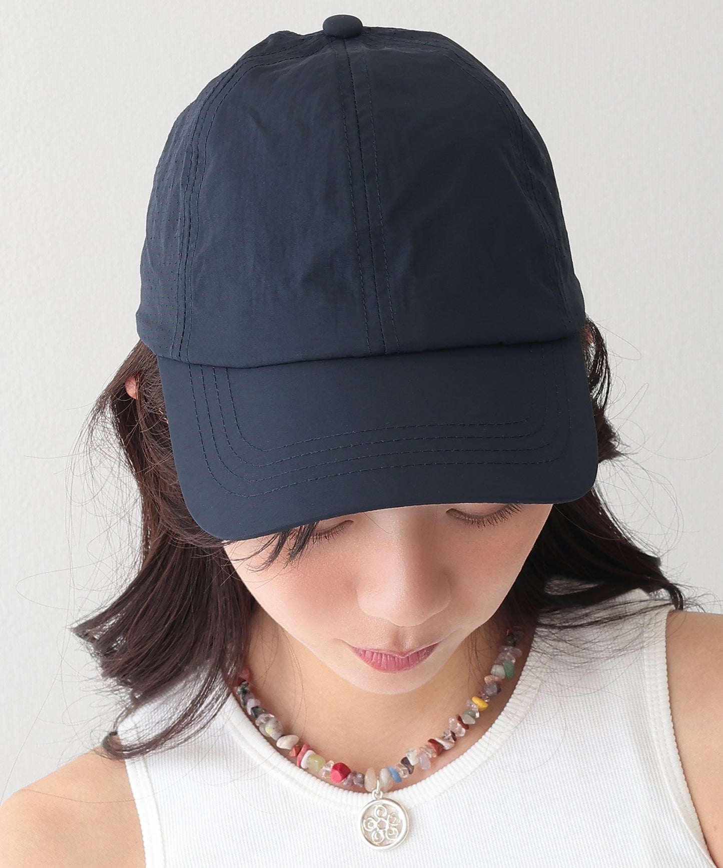 ソリッドカラー サイド メッシュ ベーシック キャップ