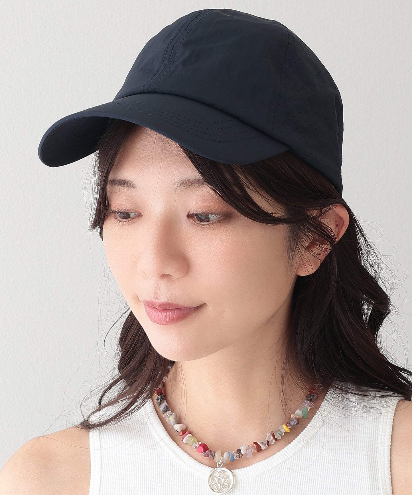ソリッドカラー サイド メッシュ ベーシック キャップ