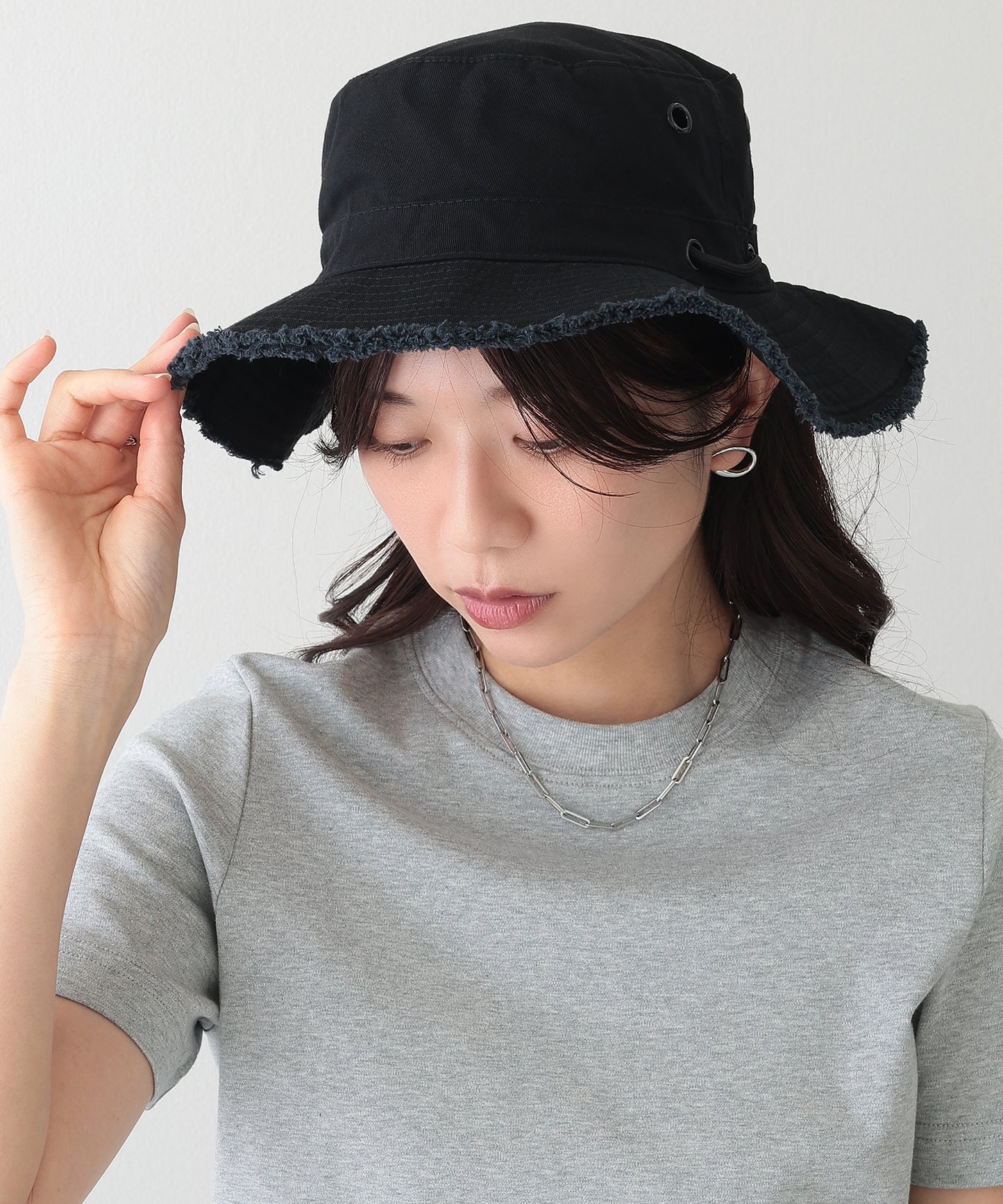 アジャスター付き フリンジ ベーシック ワーク ハット