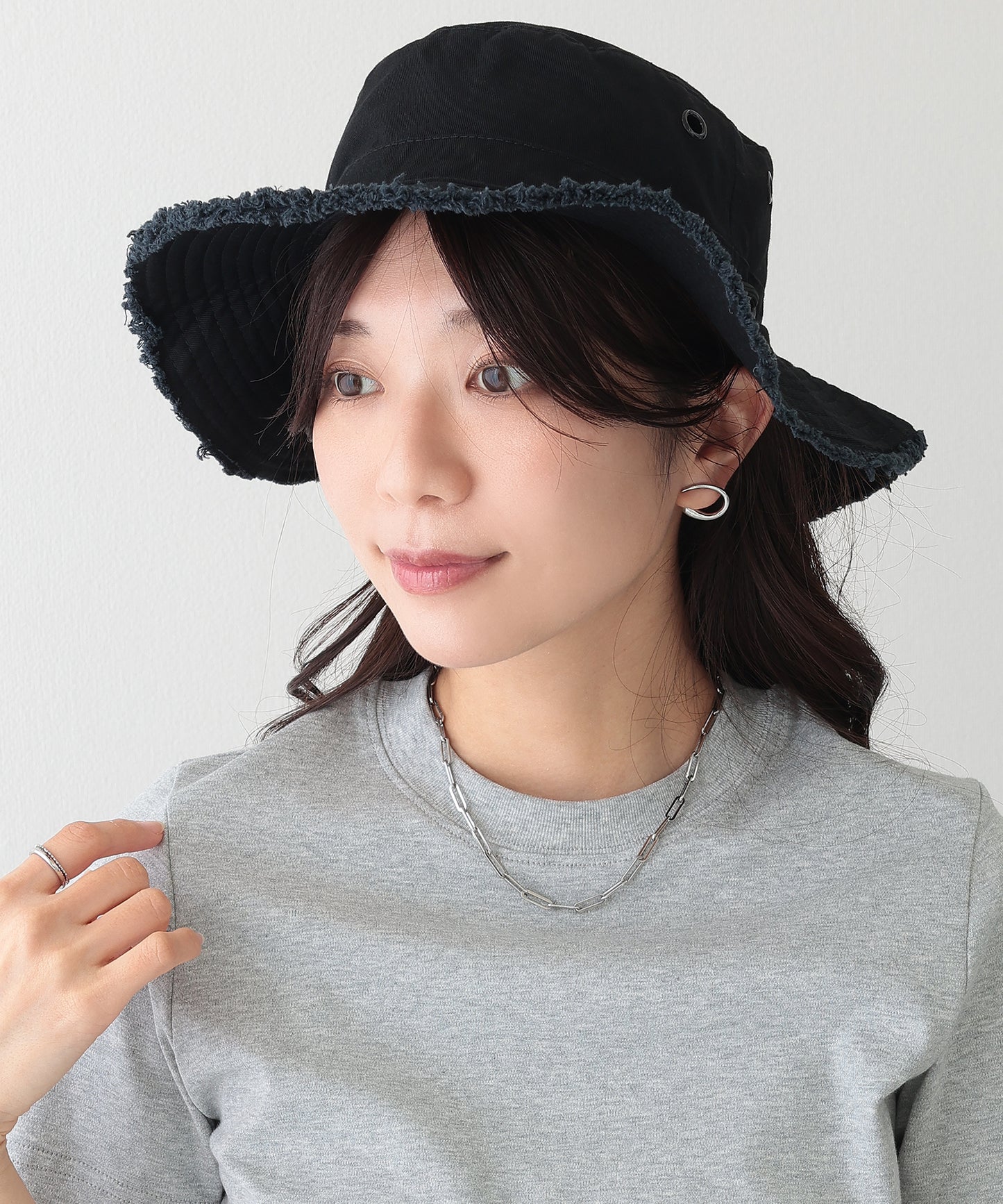 アジャスター付き フリンジ ベーシック ワーク ハット