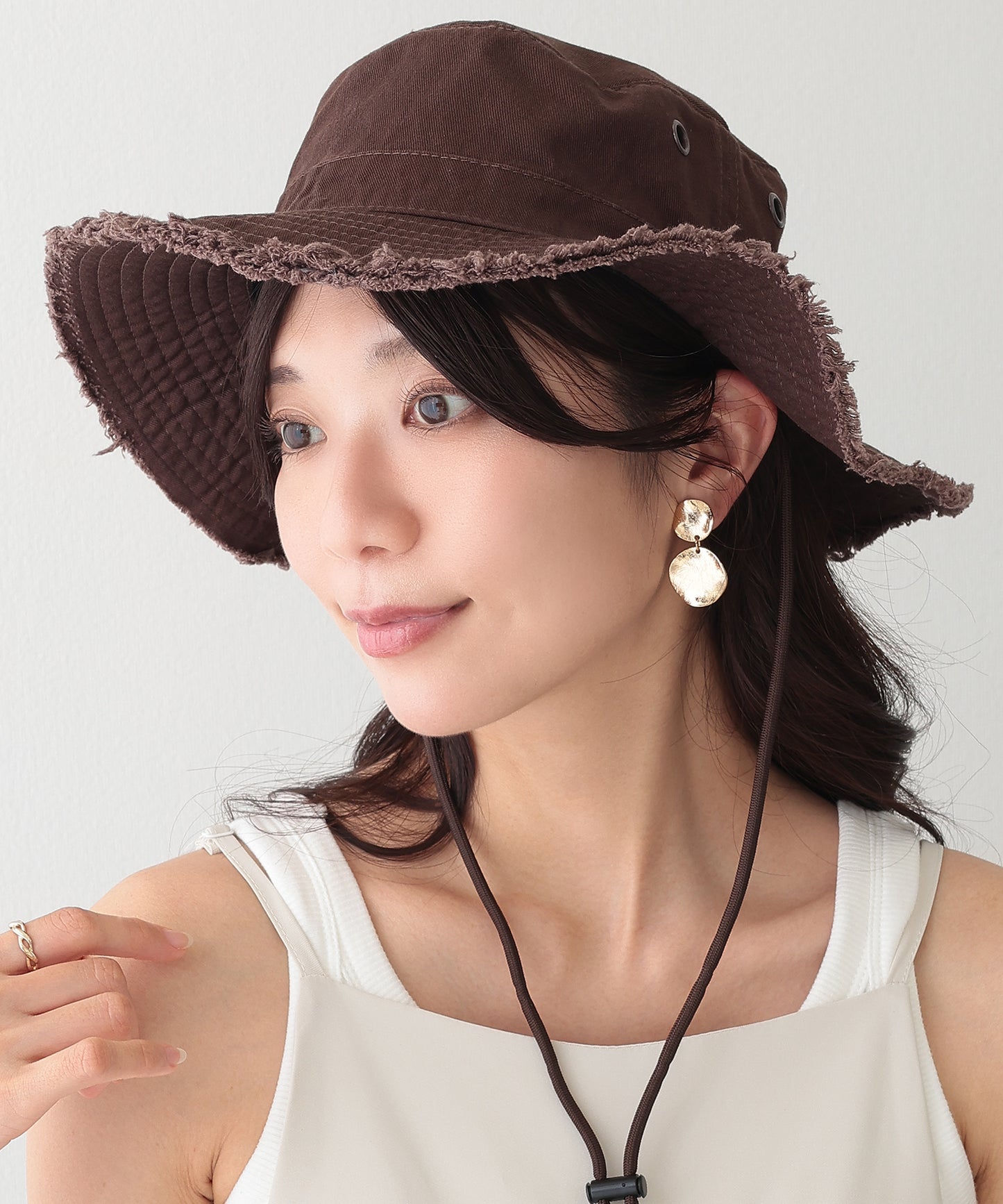 アジャスター付き フリンジ ベーシック ワーク ハット