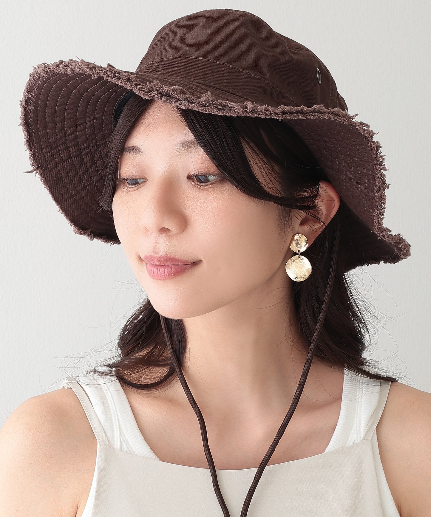 アジャスター付き フリンジ ベーシック ワーク ハット