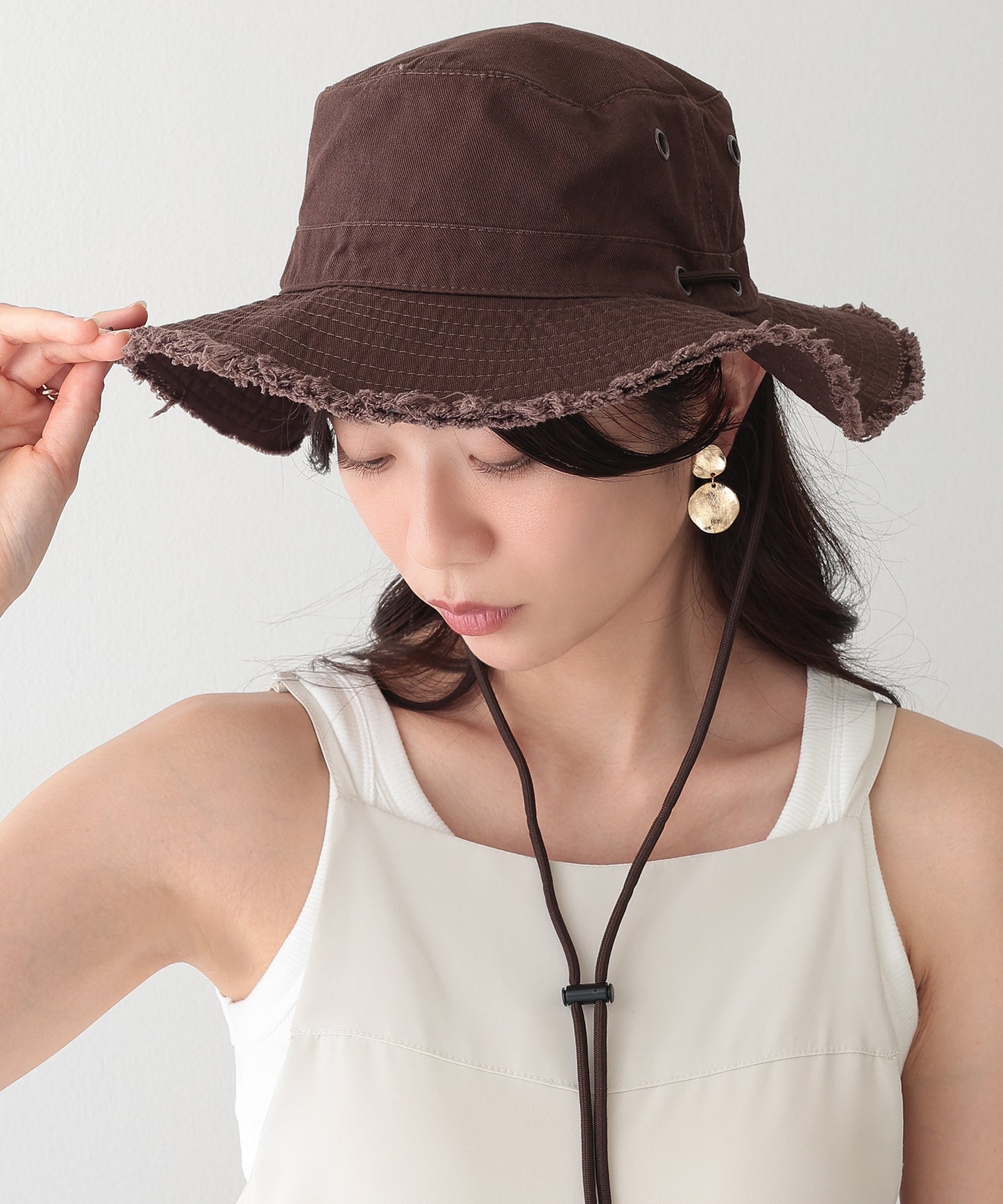 アジャスター付き フリンジ ベーシック ワーク ハット