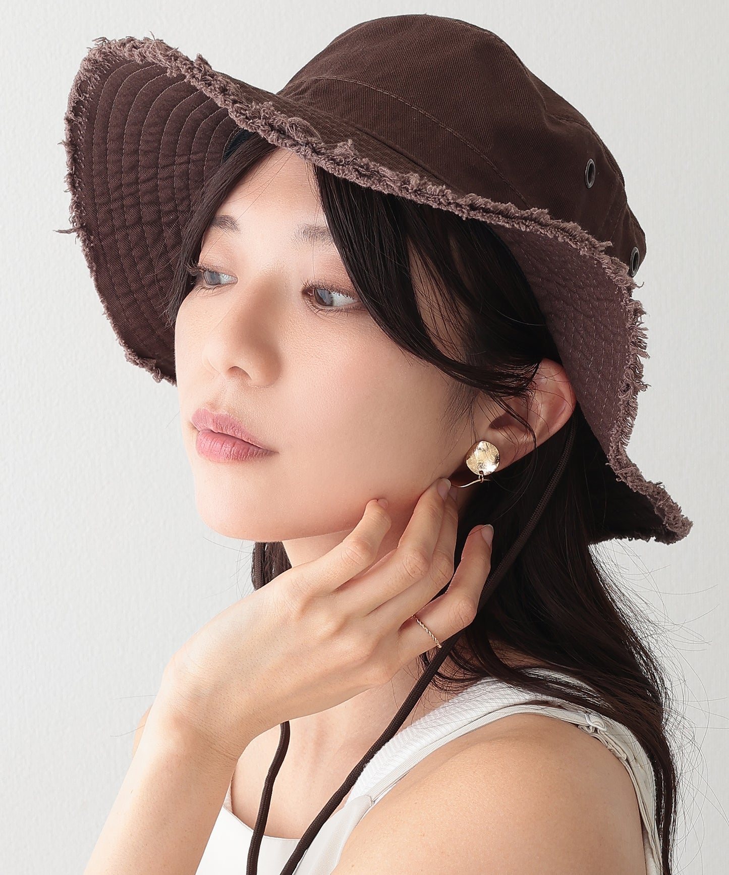 アジャスター付き フリンジ ベーシック ワーク ハット