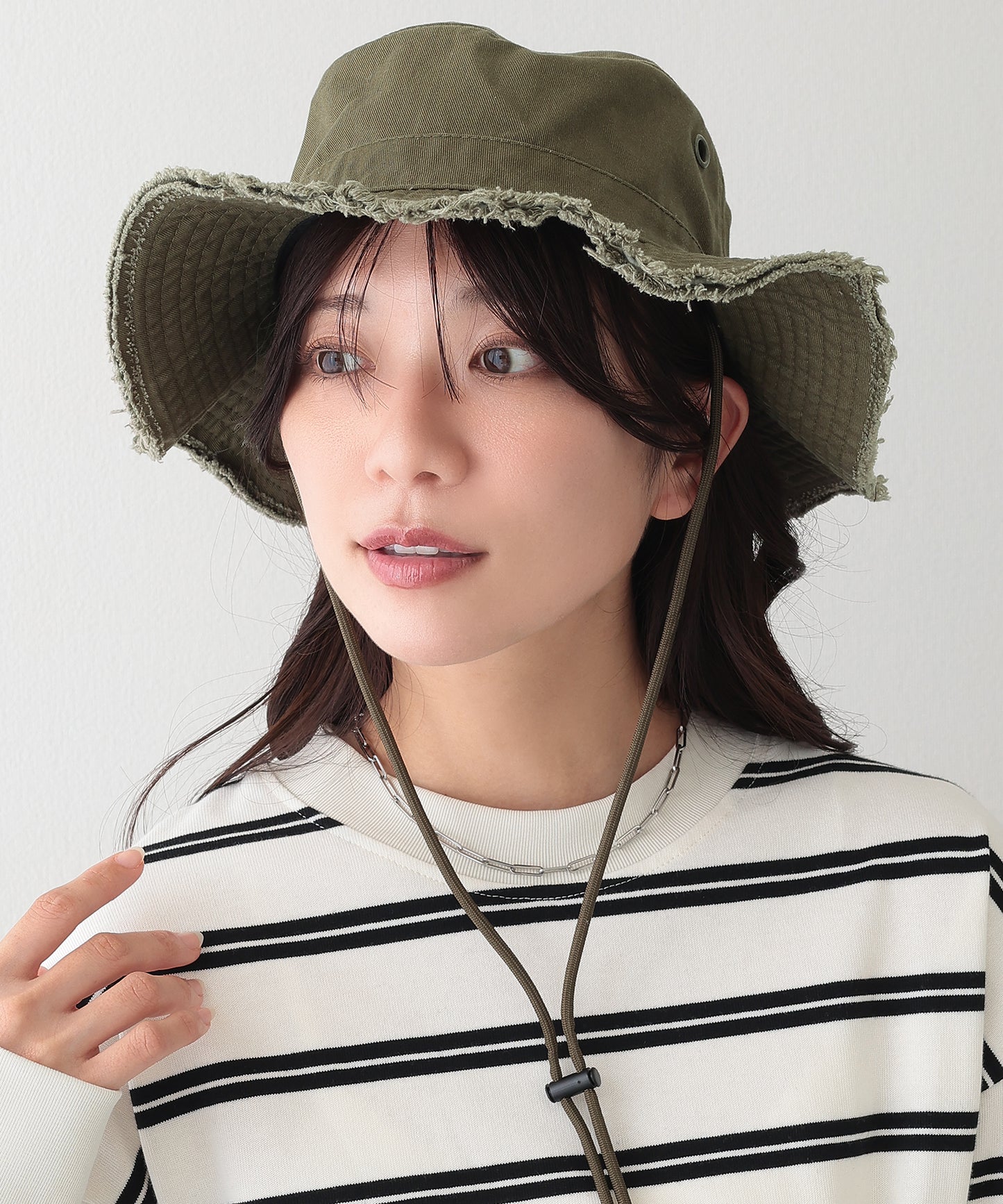 アジャスター付き フリンジ ベーシック ワーク ハット