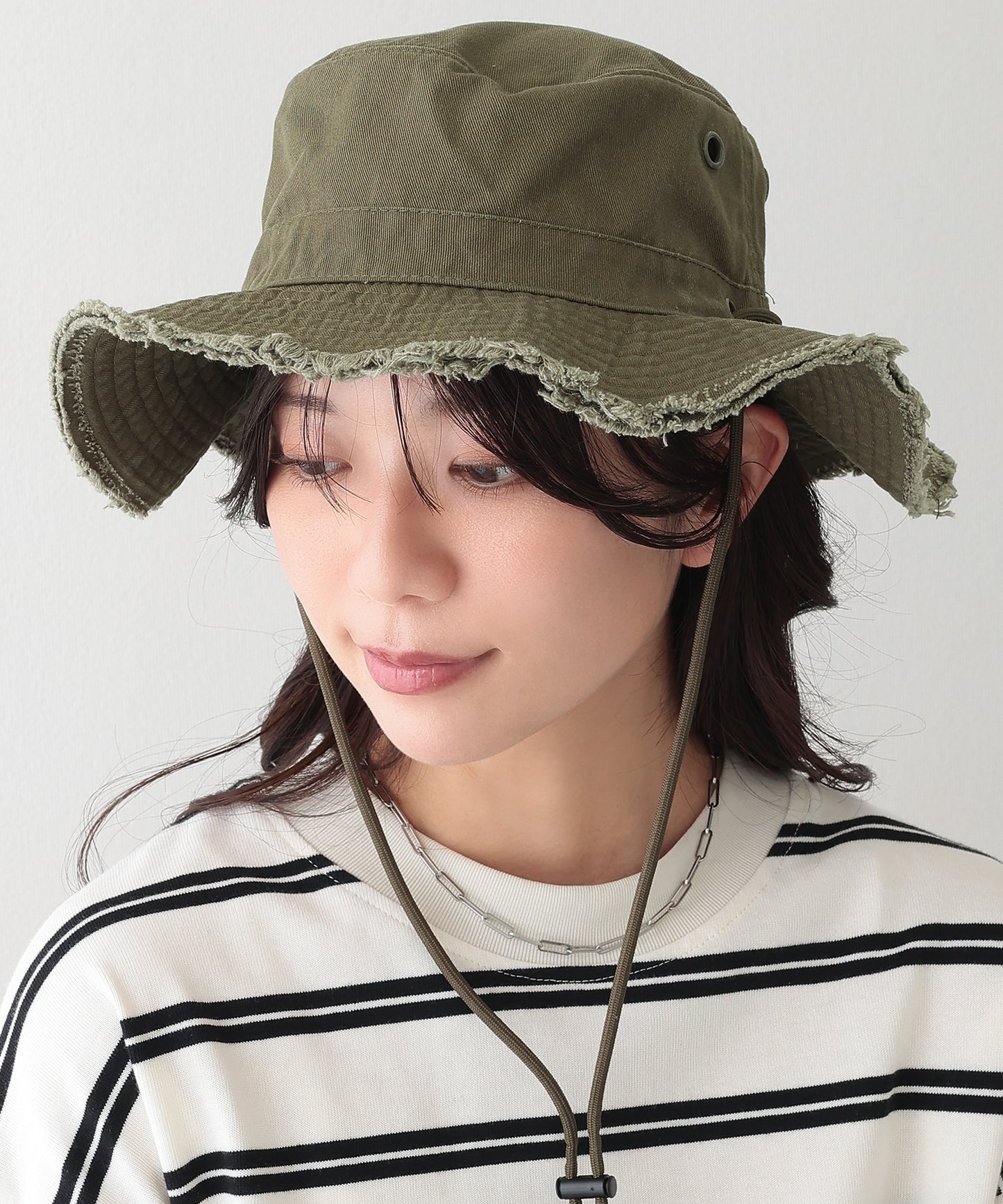 アジャスター付き フリンジ ベーシック ワーク ハット