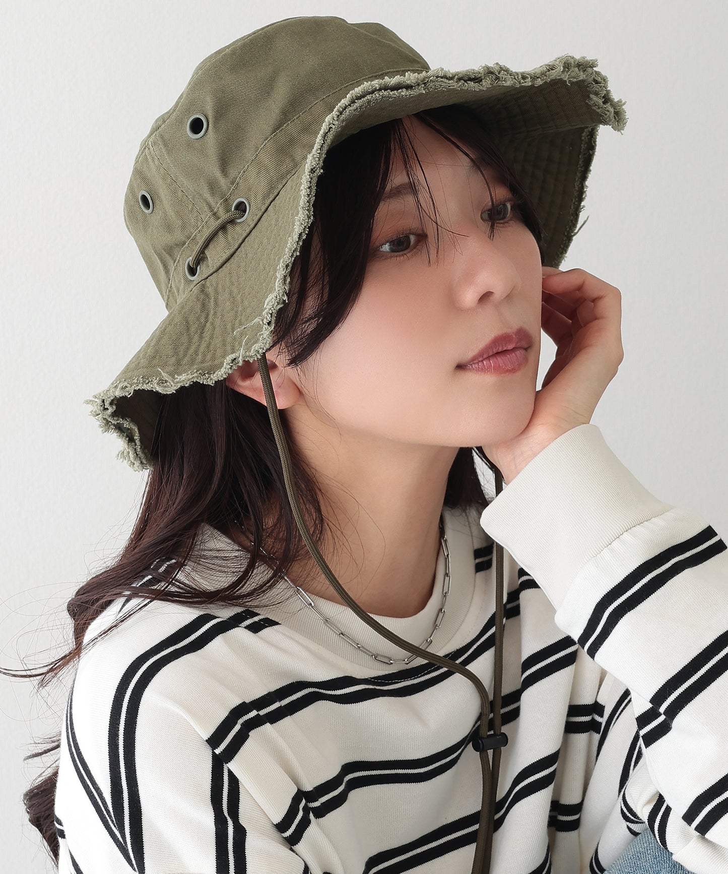 アジャスター付き フリンジ ベーシック ワーク ハット