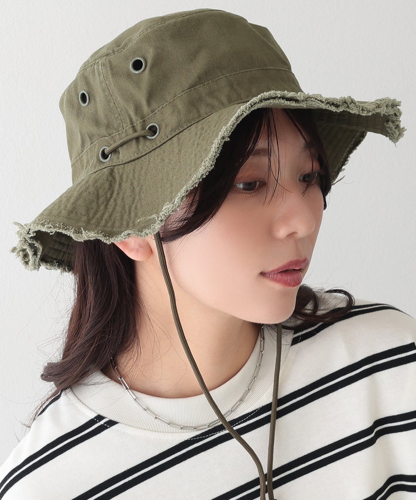 アジャスター付き フリンジ ベーシック ワーク ハット