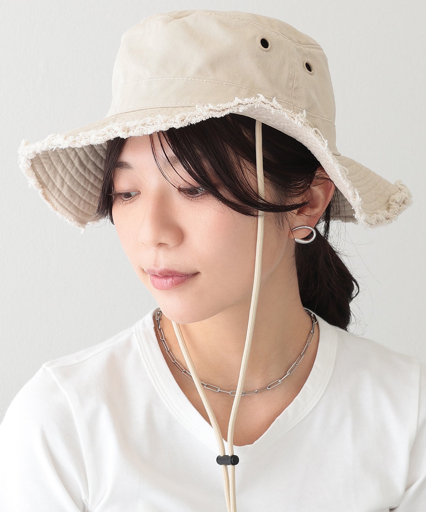 アジャスター付き フリンジ ベーシック ワーク ハット