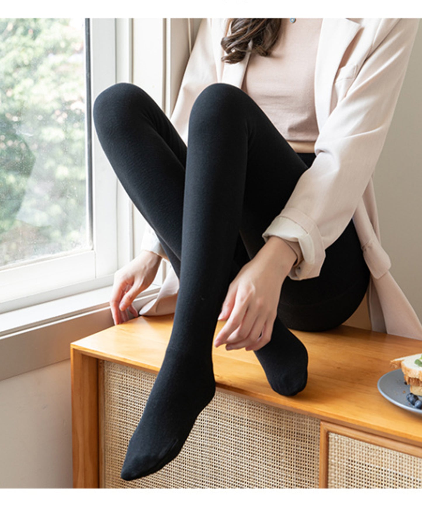 ハイウスト トレンカ タイツ 立体構造 ボーン加工