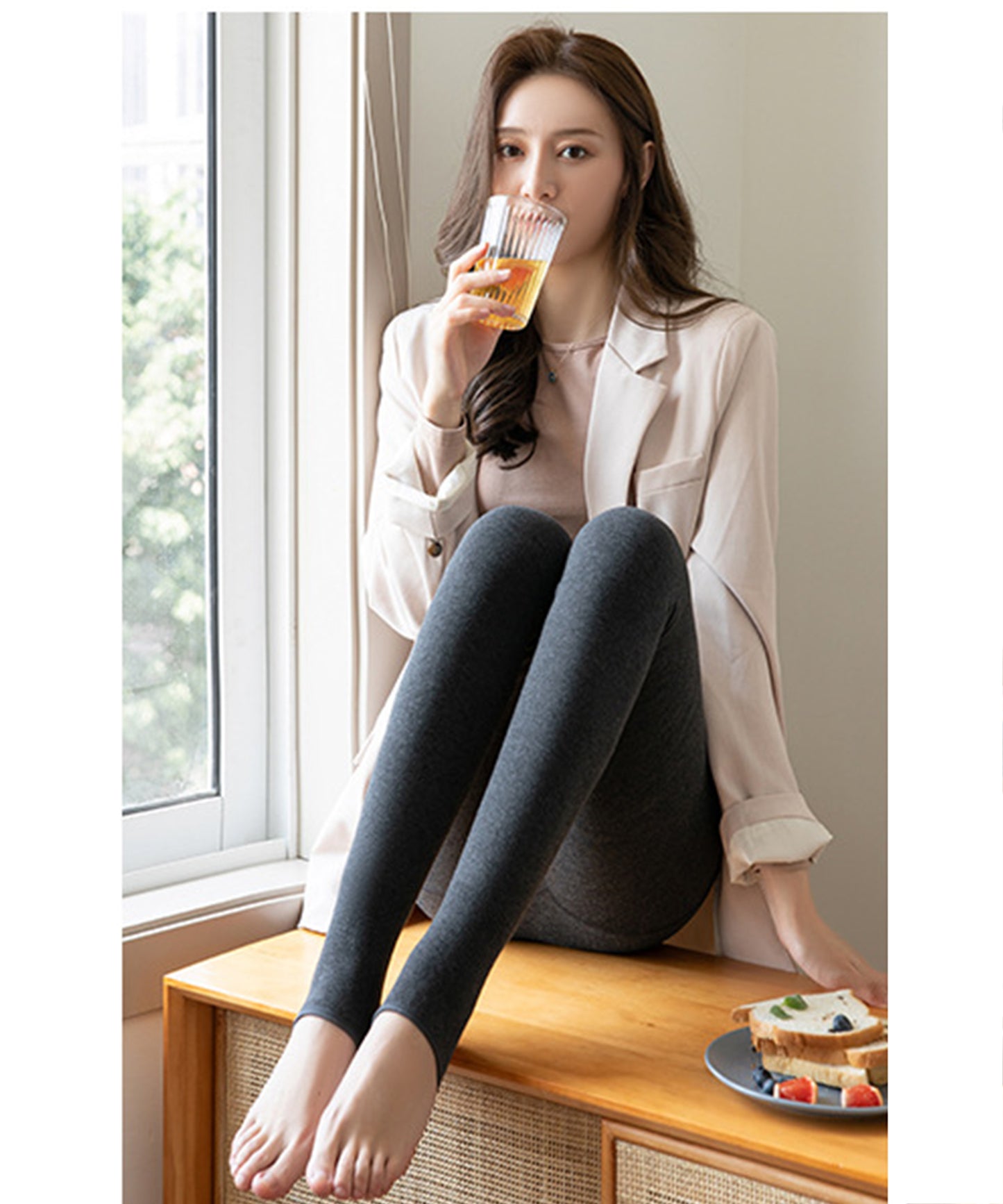 ハイウスト トレンカ タイツ 立体構造 ボーン加工