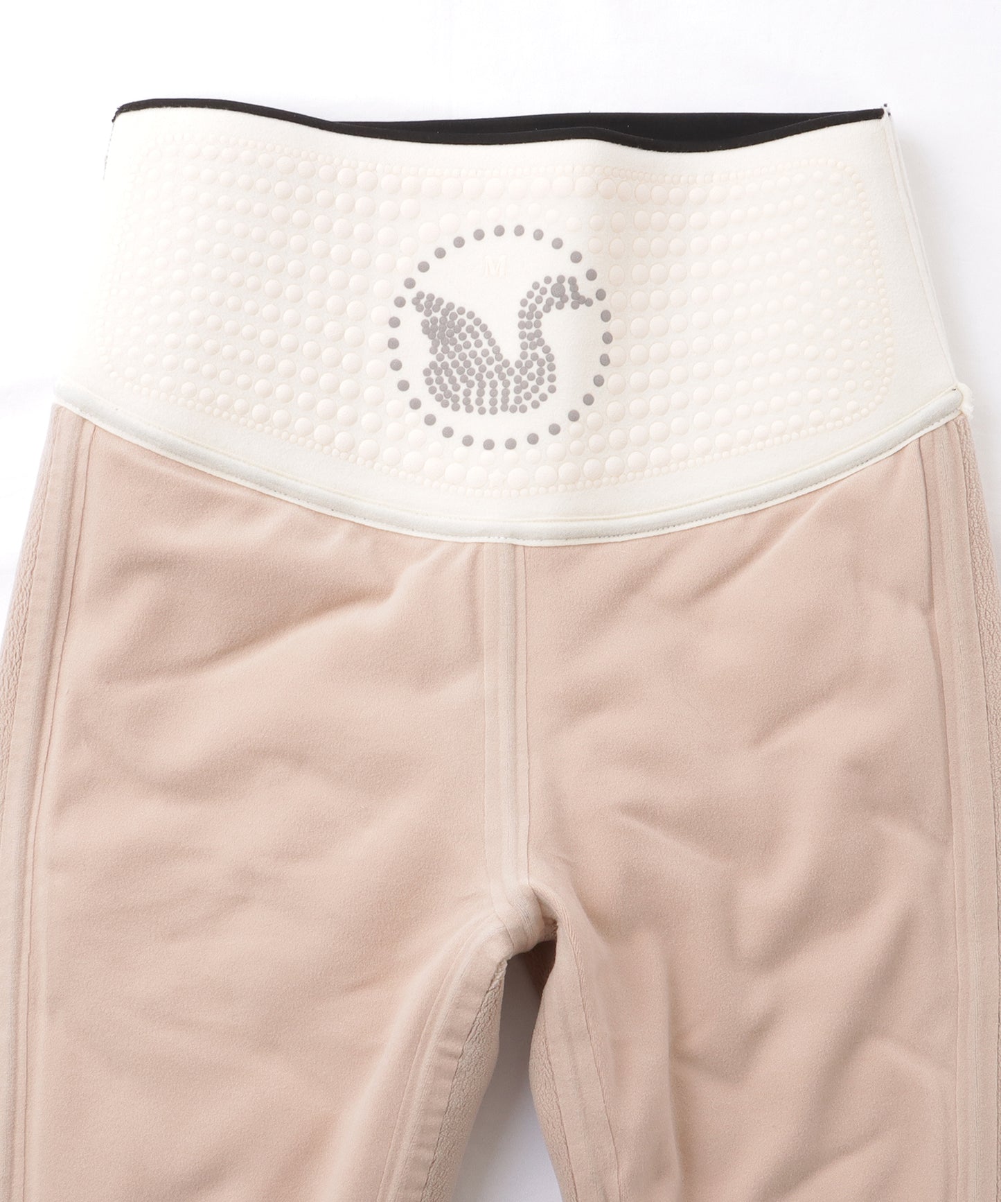 ハイウエスト 補正 厚手 ボア ダウン ニット レギンス