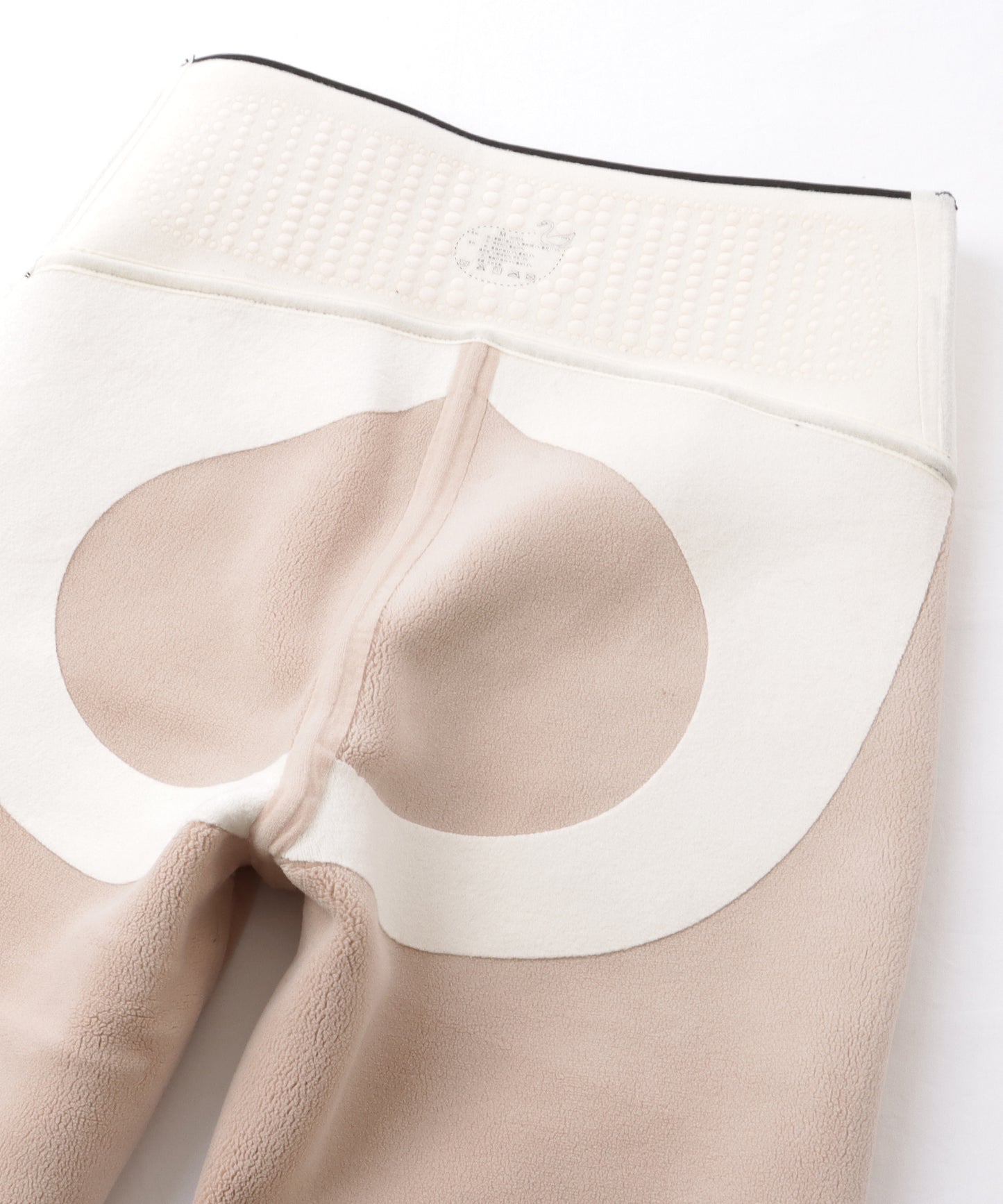 ハイウエスト 補正 厚手 ボア ダウン ニット レギンス