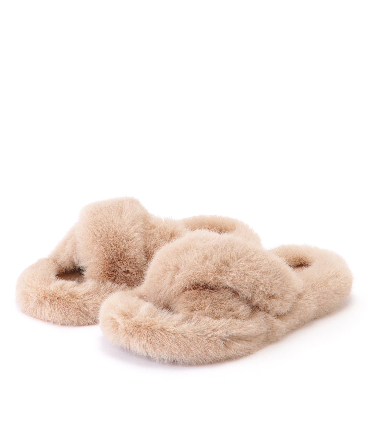 ふわもこ クロス ボリューム ファー スリッパ