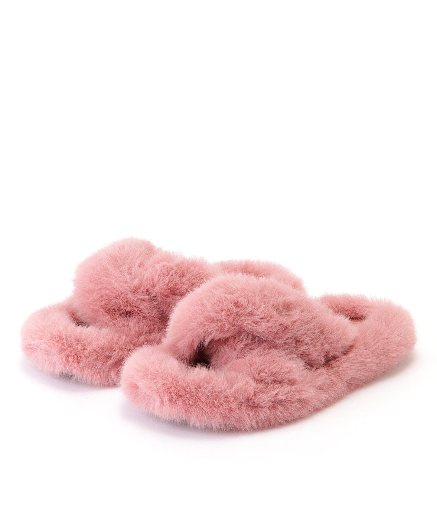 ふわもこ クロス ボリューム ファー スリッパ