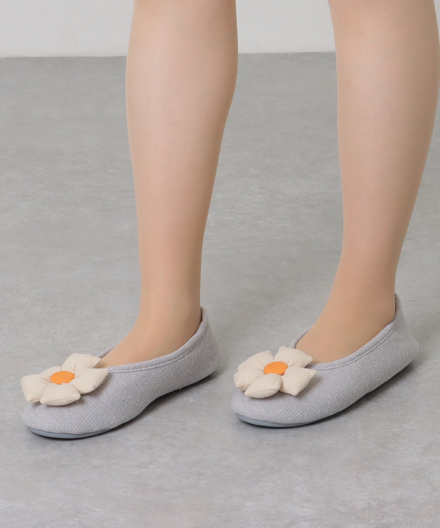 3D フラワー付き バレエ ルーム シューズ