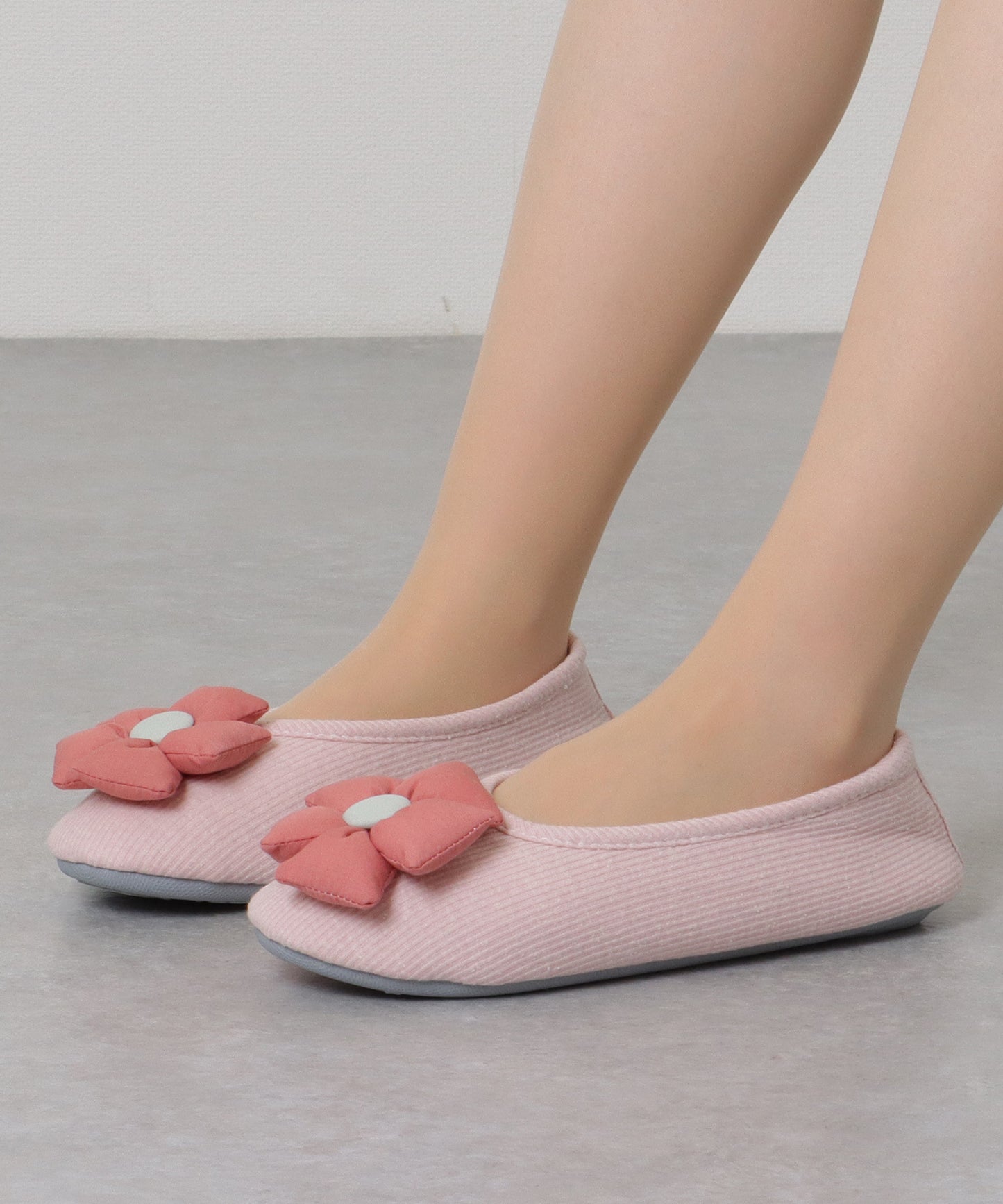 3D フラワー付き バレエ ルーム シューズ