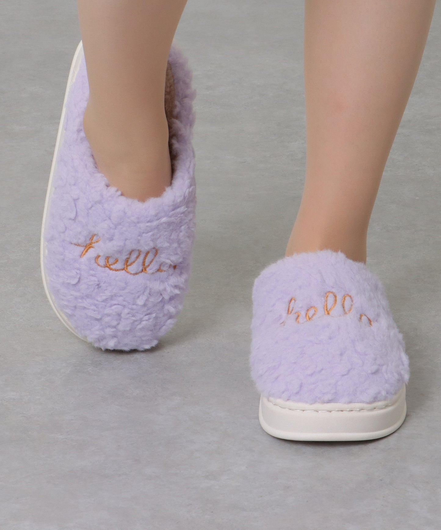 ロゴ 刺繍 厚底 保温 ルーム シューズ
