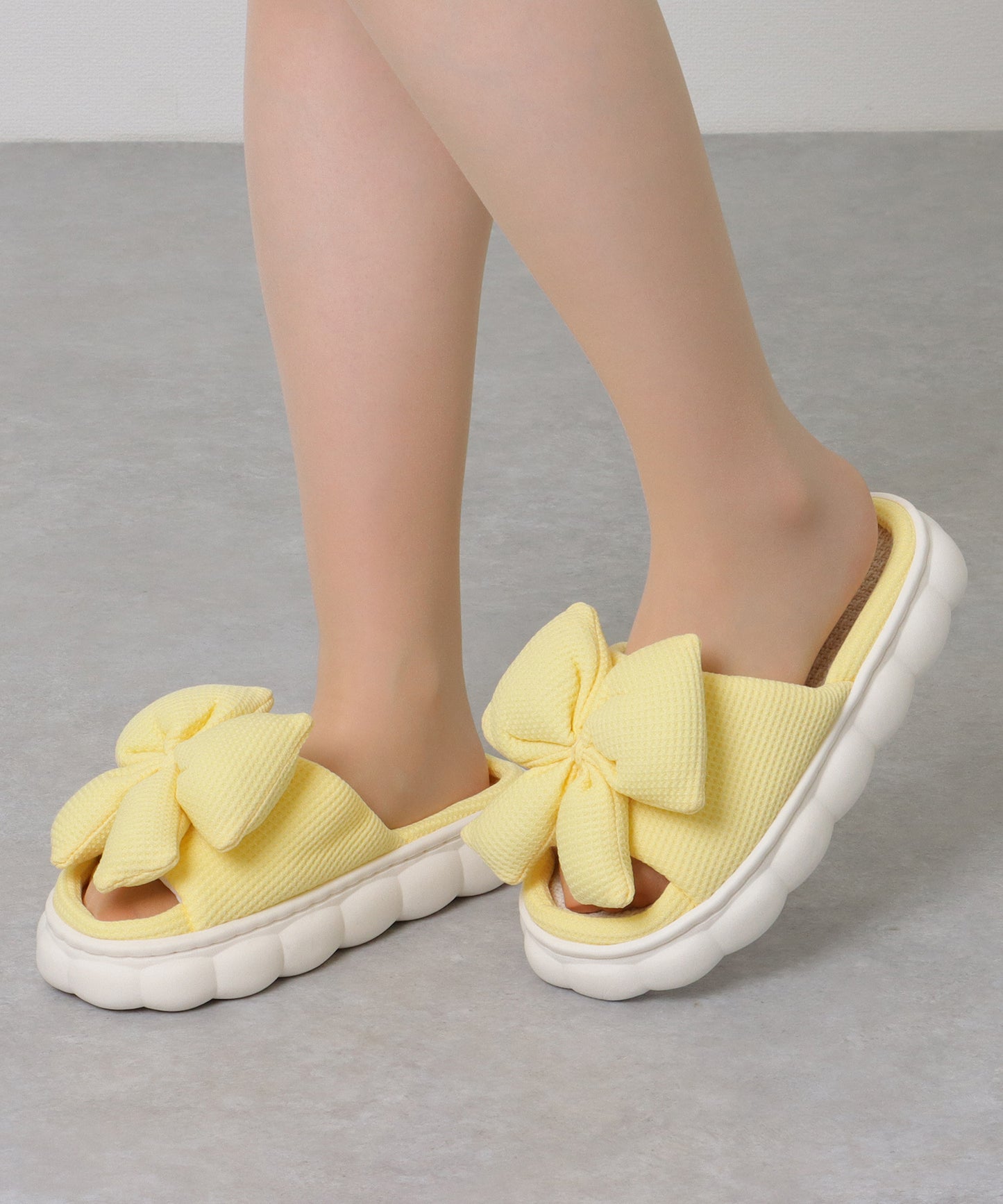 ビッグ リボン ワッフル オープン ルーム サンダル