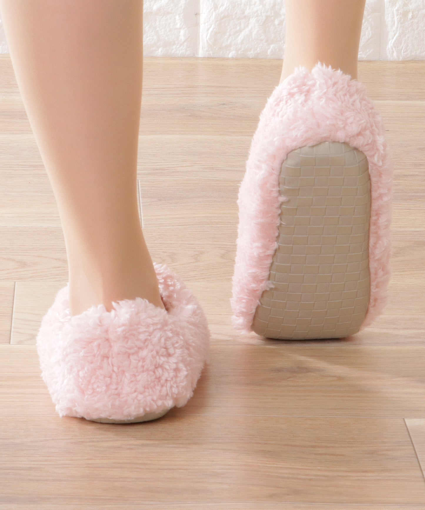 ふわもこ ベーシック ファー スリッポン ルーム シューズ
