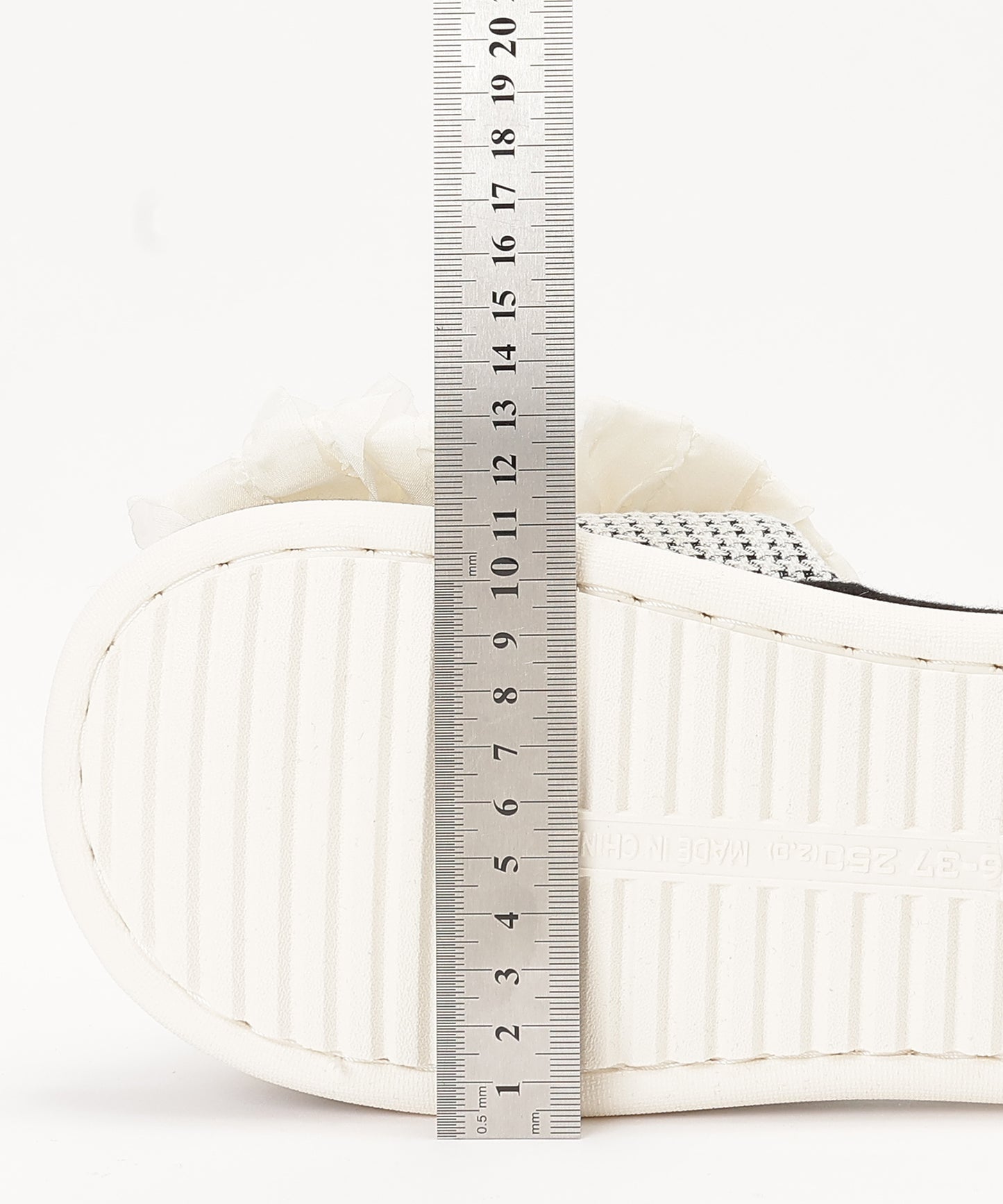 フリル リボン オープン フラット スリッパ