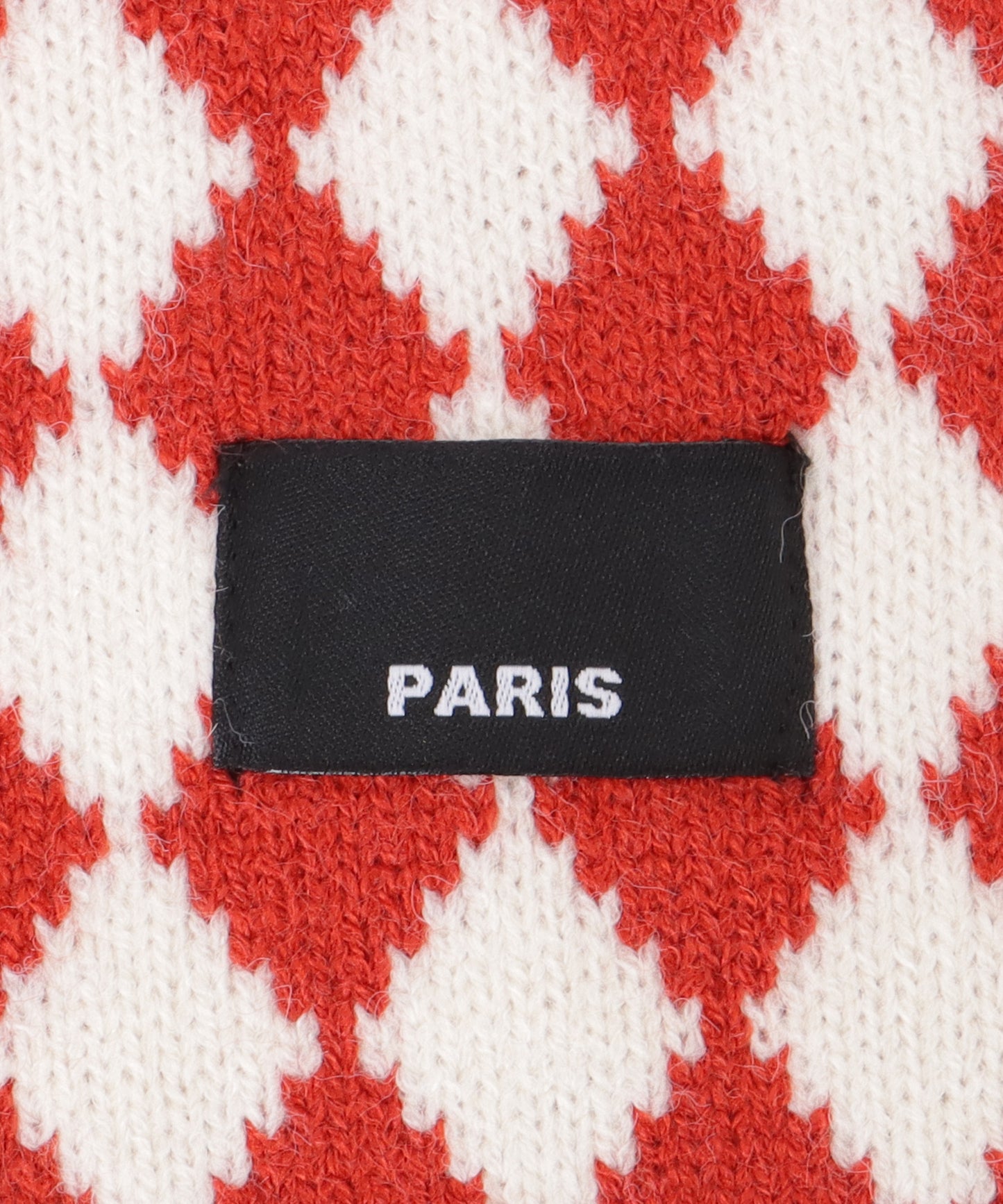 配色 ダイヤモンド チェック柄 ニット マフラー