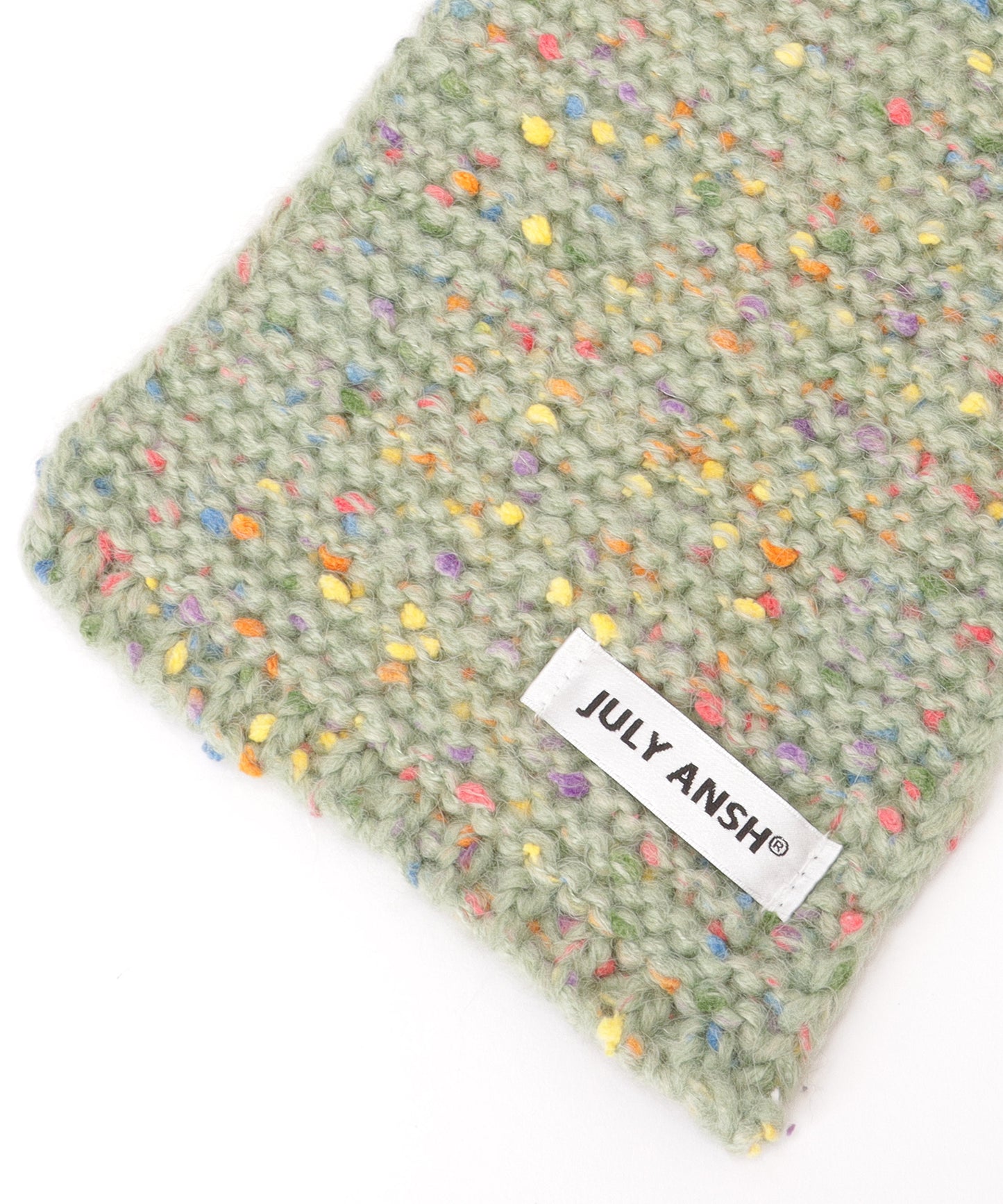 ミックス カラー タグ付き ニット マフラー